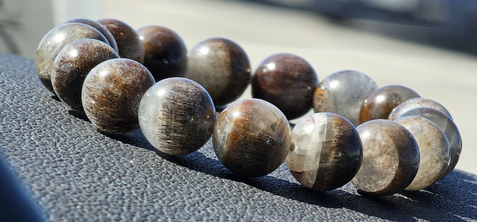 Natural Sliver Calcite Bracelet 12.3mm HQ