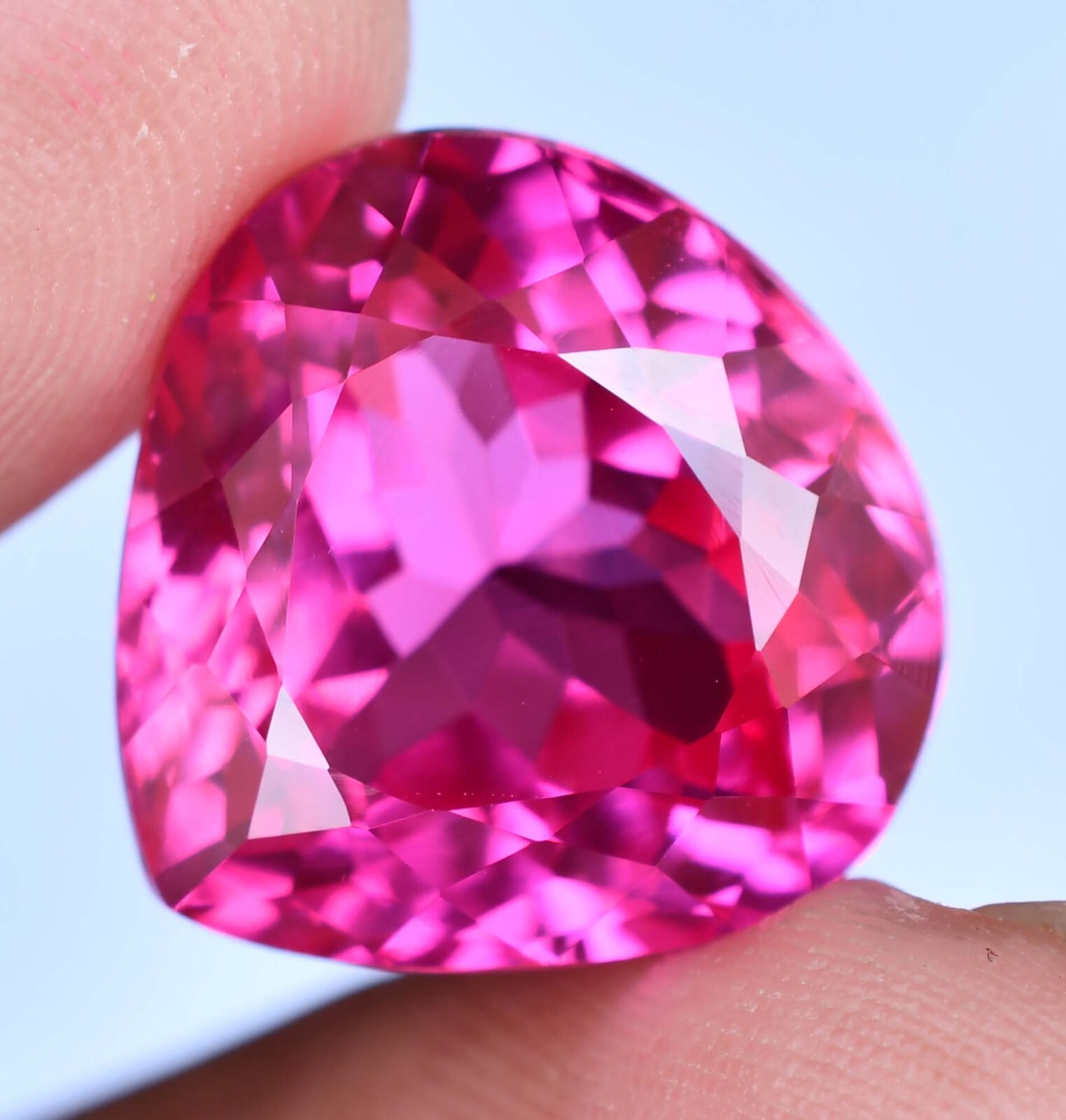 Natural Mogok Pink Ruby 26.35 Ct Pear Certified Flawless Loose Gemstone