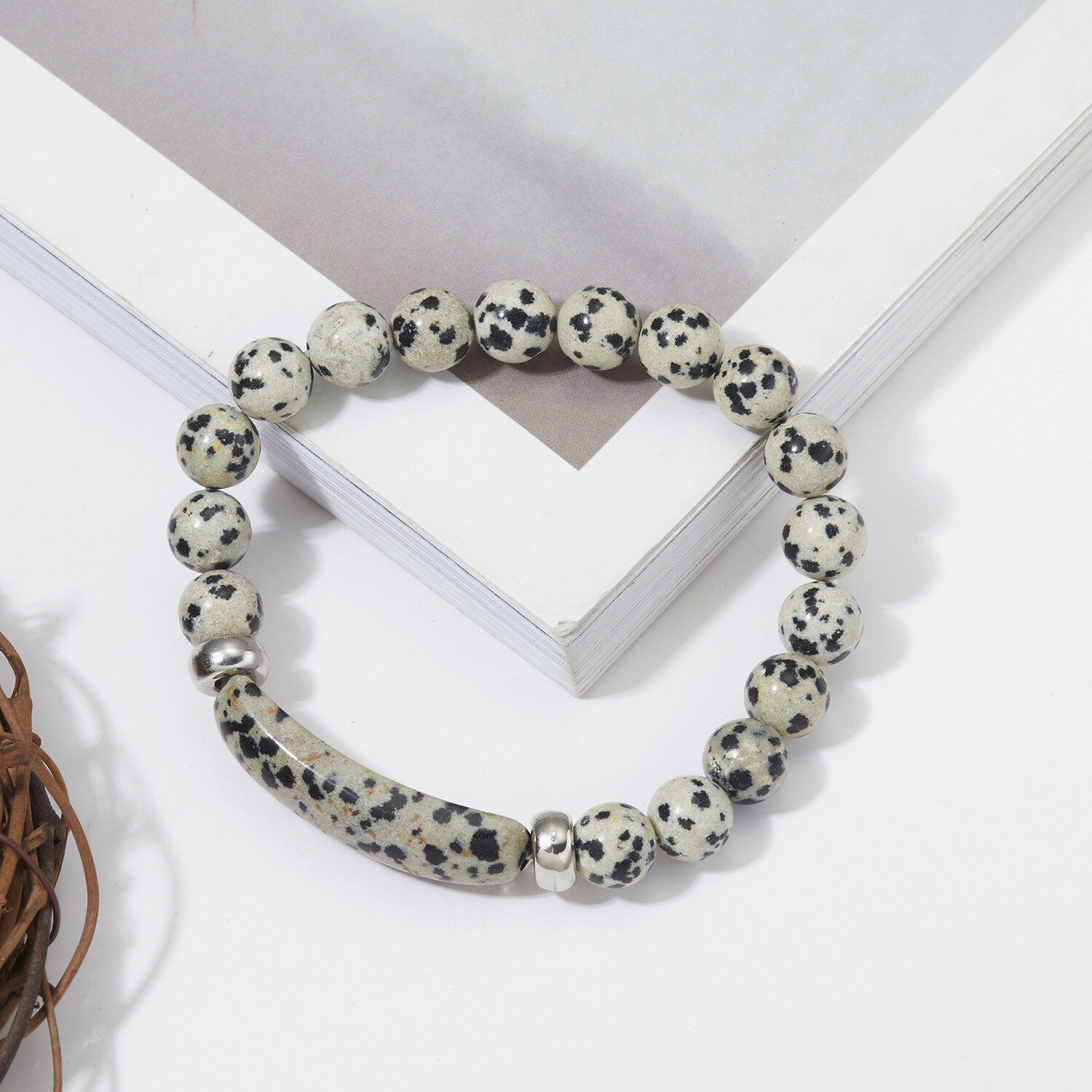 Natural Stone Tiger Eye Beaded Bracelet Elasticity Bangle Elegant Women Jewelry