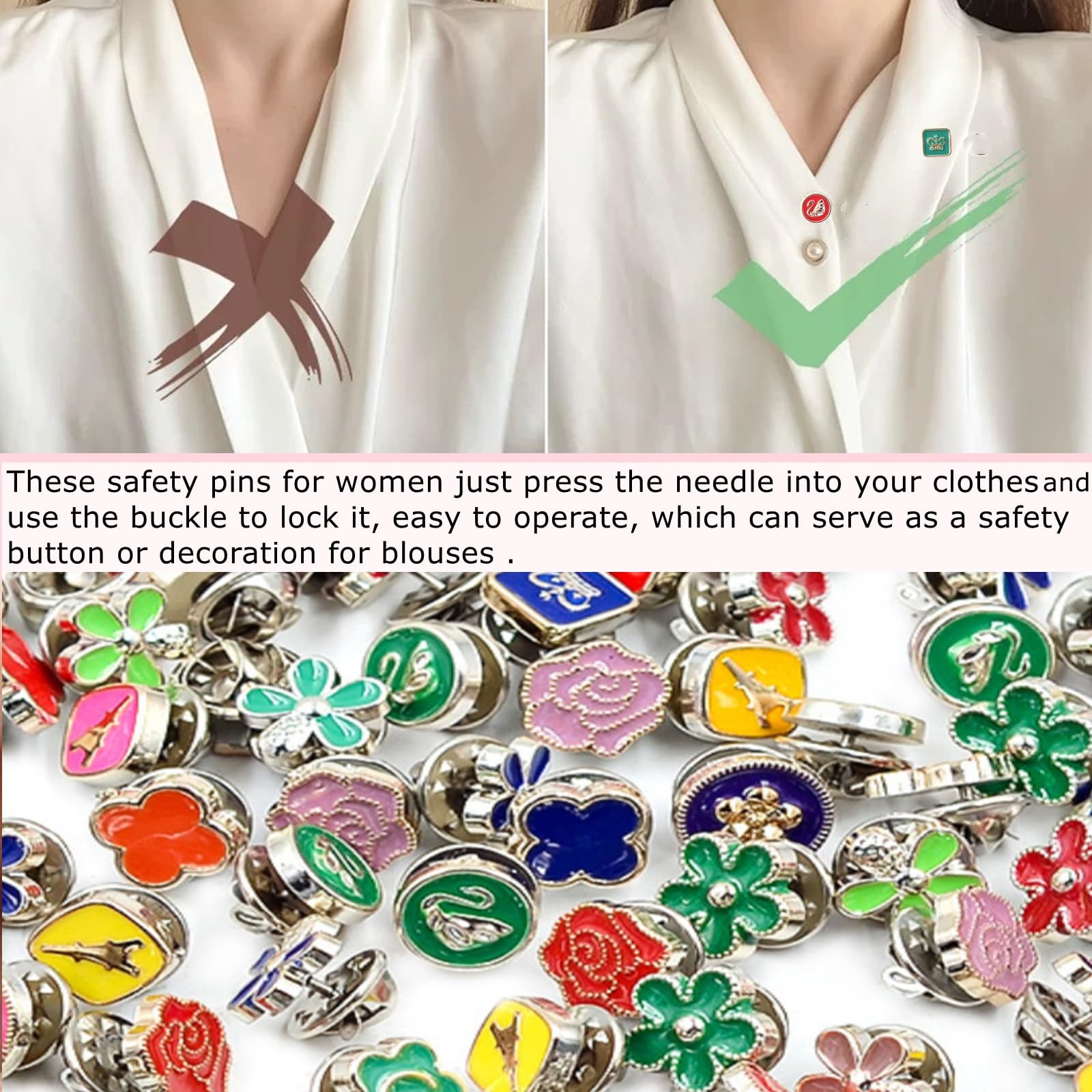76 Pieces Pearl Brooch Pins Set, Scarf Ring Clips and Sweater Shawl Safety Pi…