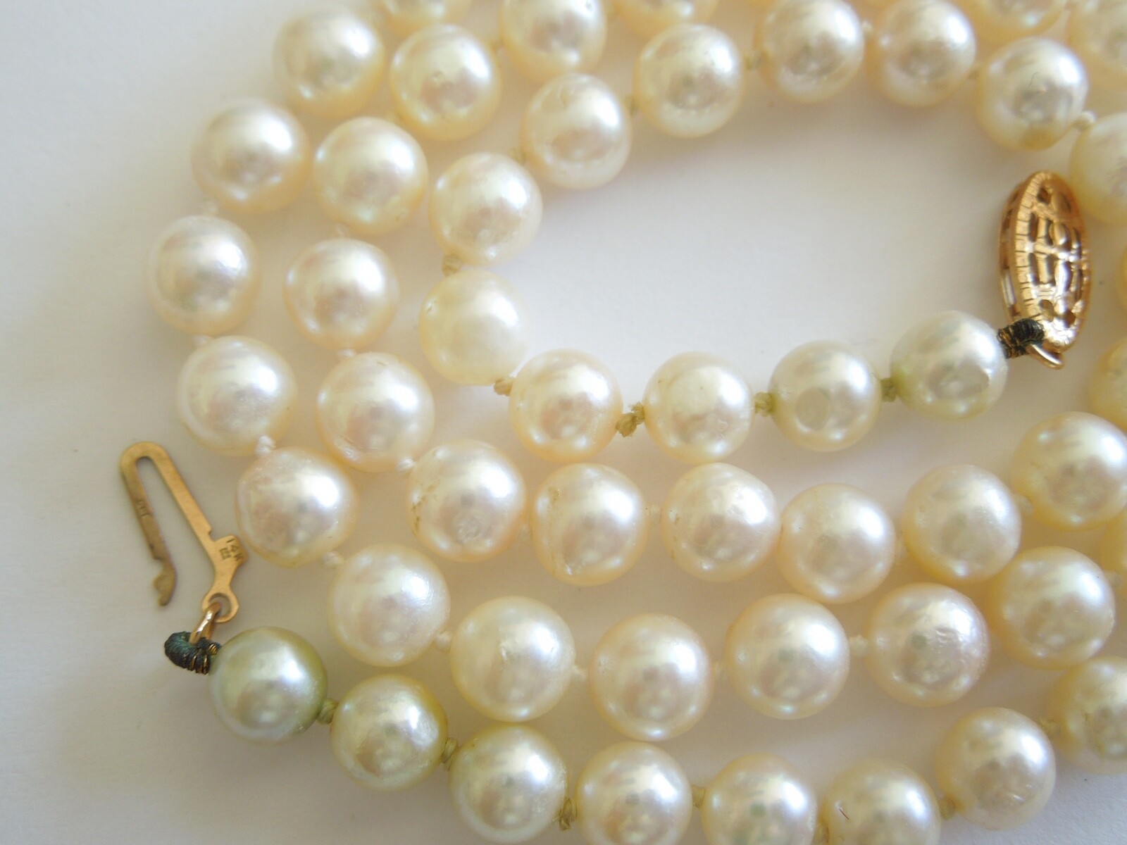 Necklace Pearls 14K 585 Gold Yellow Gold Clasp 19.7 g / Approx. 46 cm