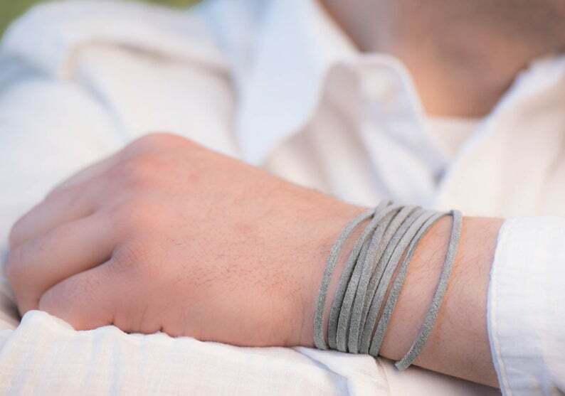 black alcantara bracelet, ideal as a men’s gift, sports bracelet
