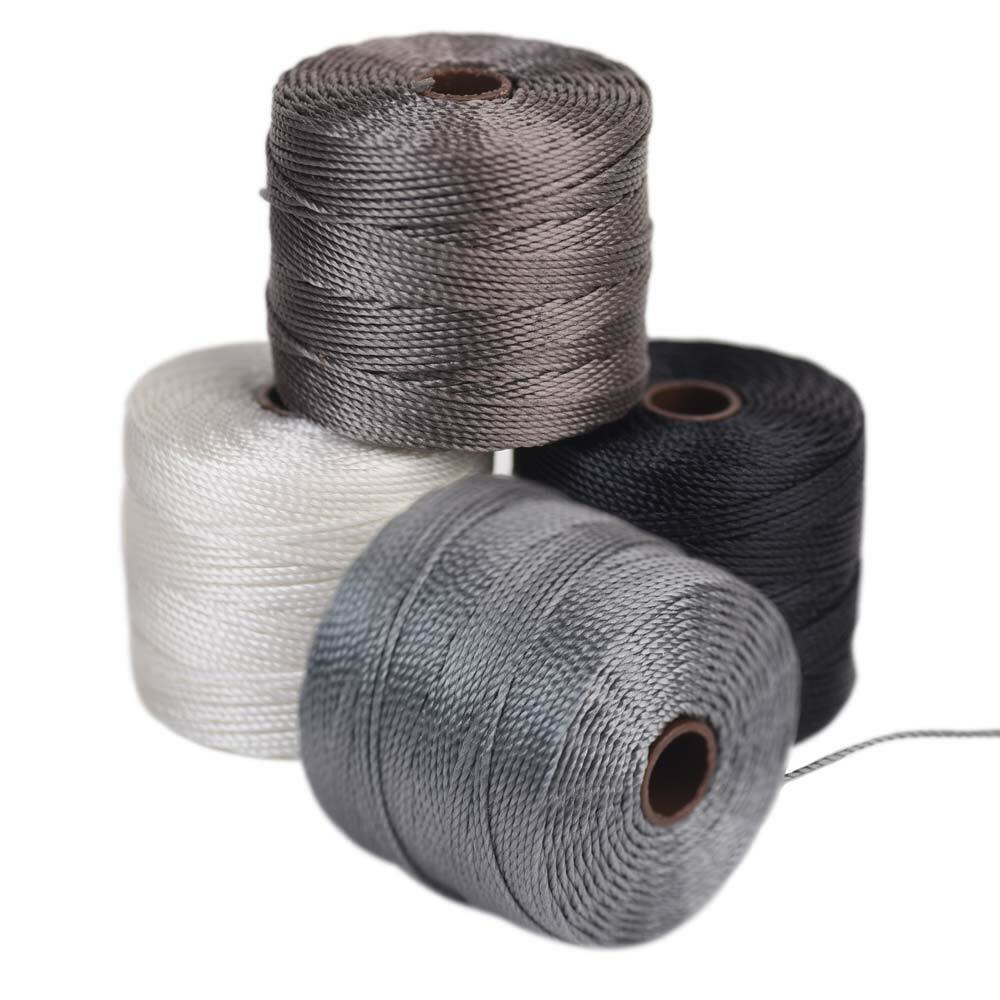 S-Lon Bead Cord Dia .5mm Basic Mix 28570 (4 spool) Black White Gray Cocoa