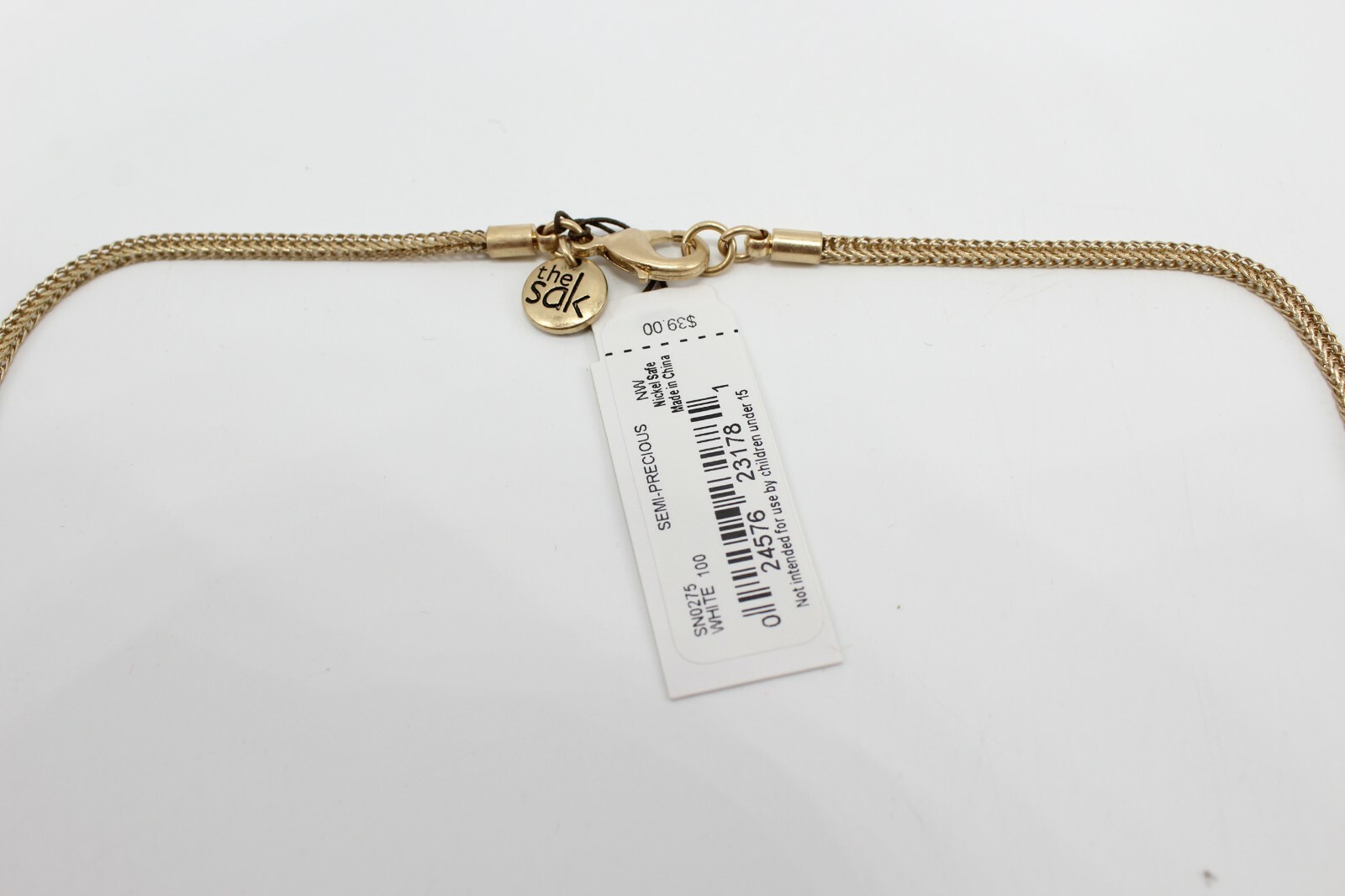 The Sak Semi-Precious Irregular Stone Gold Pendant Necklace #SAK118
