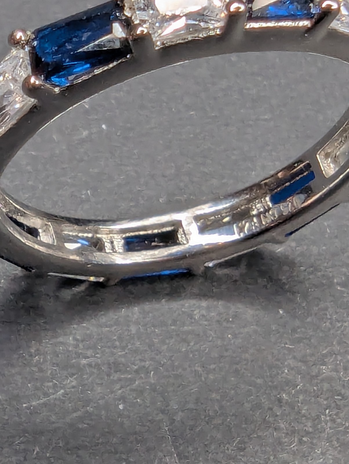 Sterling Silver FUZION CREATIONS White Blue Stones 925 CN FZN Ring