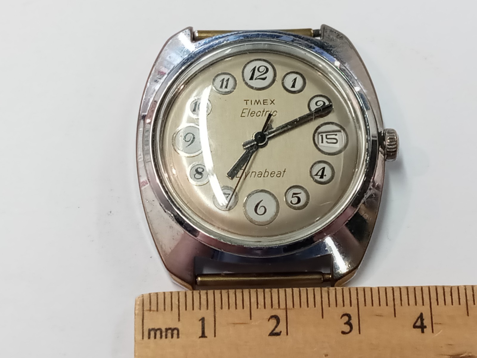 Vintage 1970s Timex Electric Dynabeat Telephone Dial Date Cushion Not Running