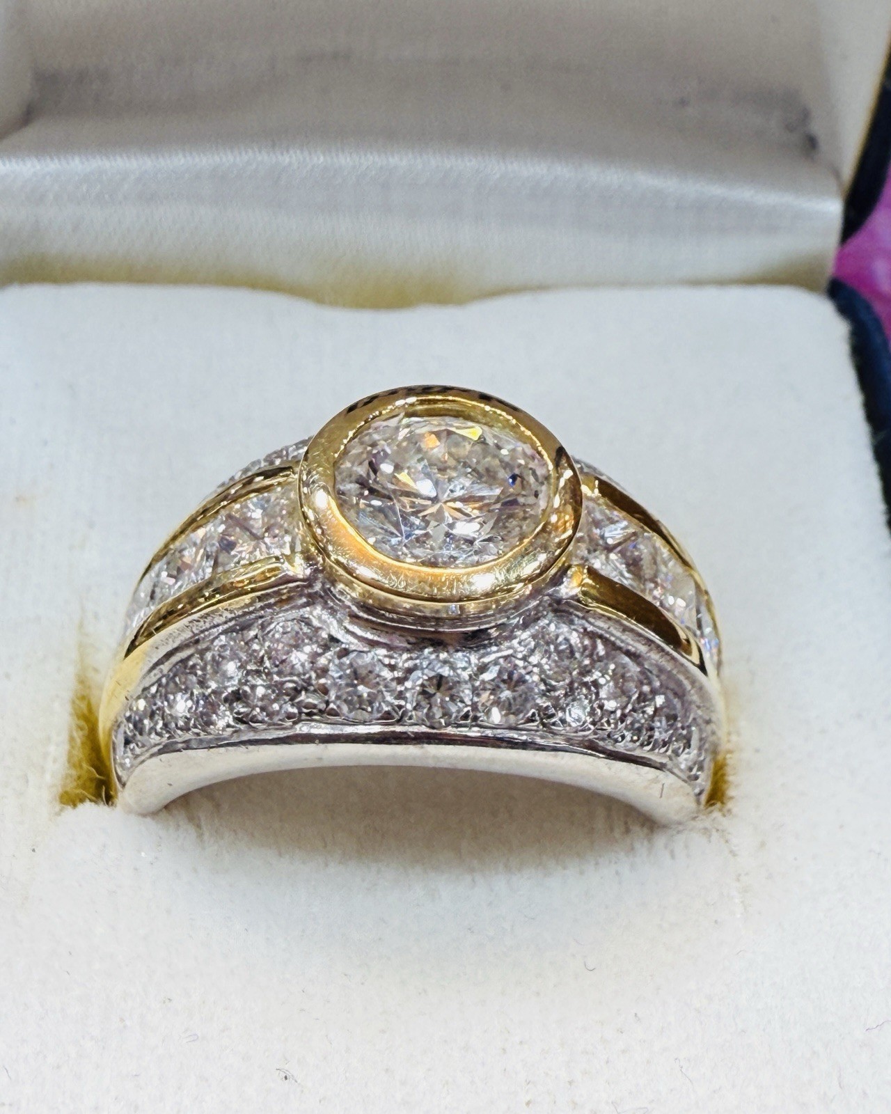 18ct Yellow and White Gold 3.62ct Natural Diamond Dress Ring Valued $31,750