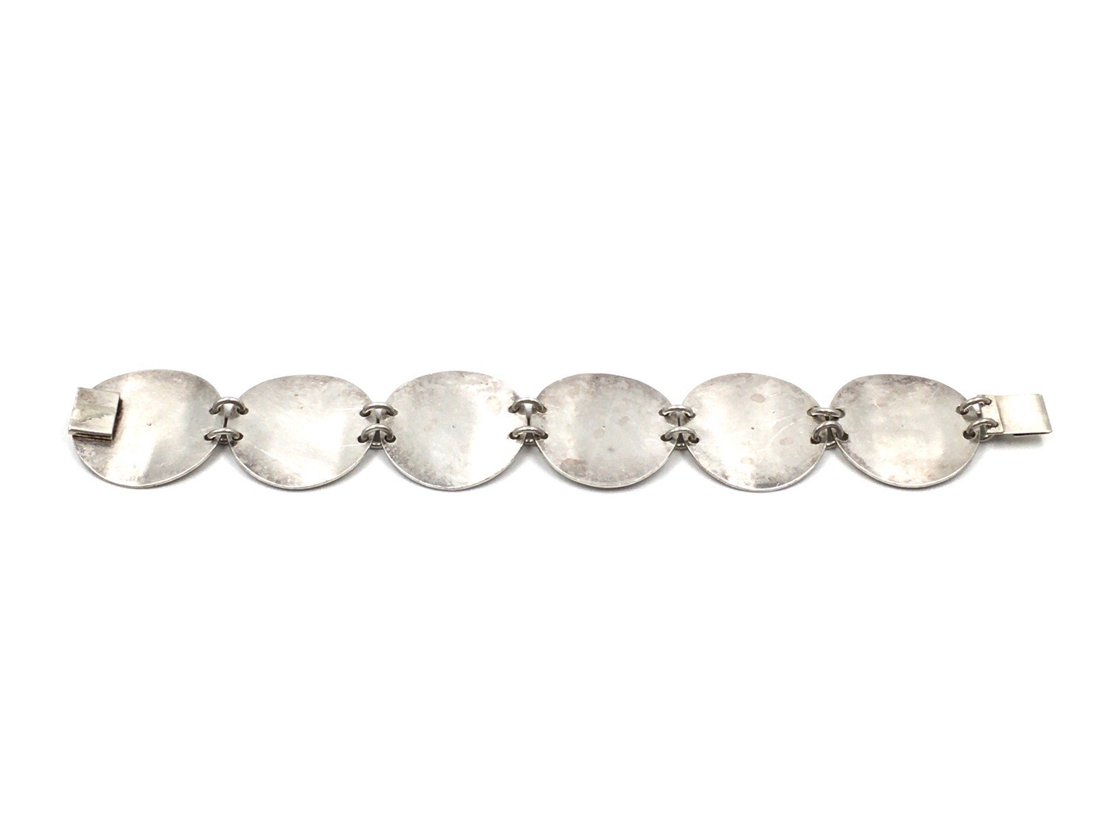 925 Silver Bracelet Designer Jewellery Solid 58g Modernist Space Age Unknown GJ?