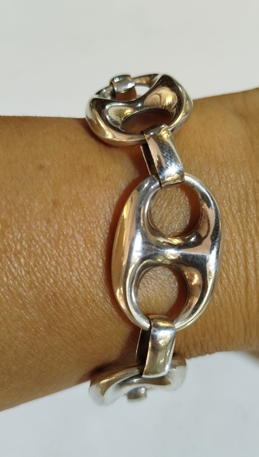 Vintage Gucci-style sterling silver link bracelet (900)
