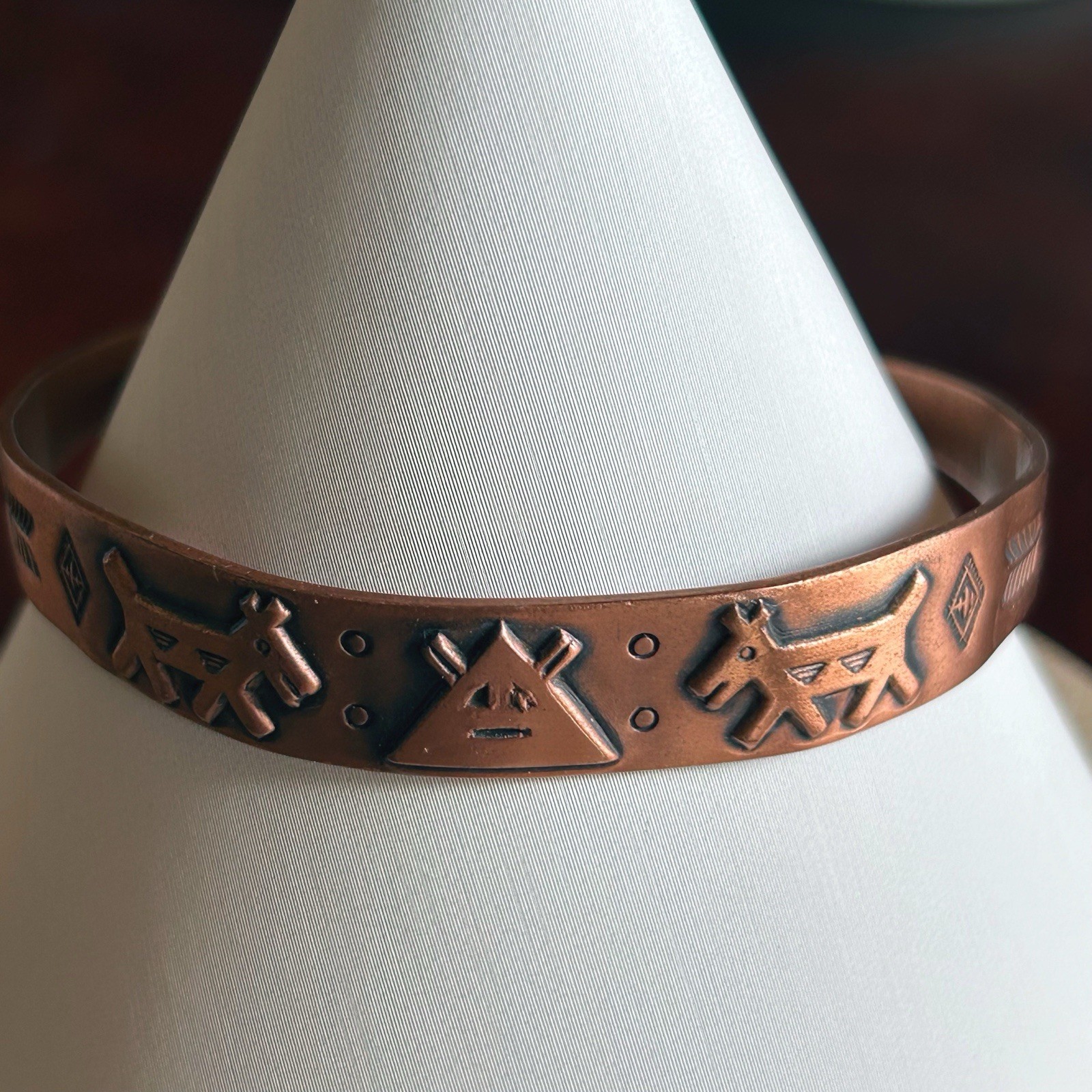Vintage Copper Wheeler Manufacturing Co Southwest Cuff Bracelet