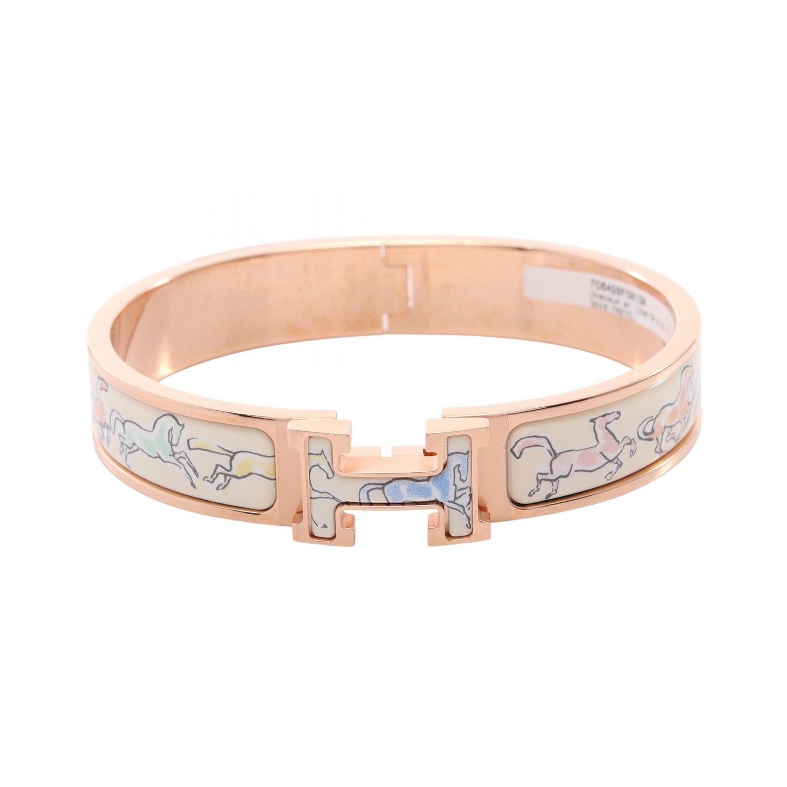 HERMES Clic Clac PM Free Horse Bangle Bracelet F10255 Stainless Steel enamel