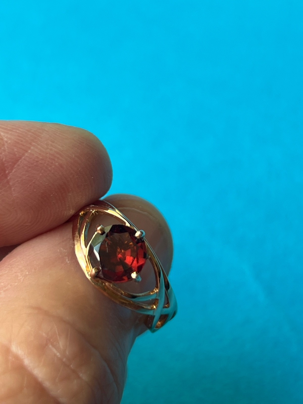 Natural Spessartine Mandarin Garnet Ring 14K Solid Gold