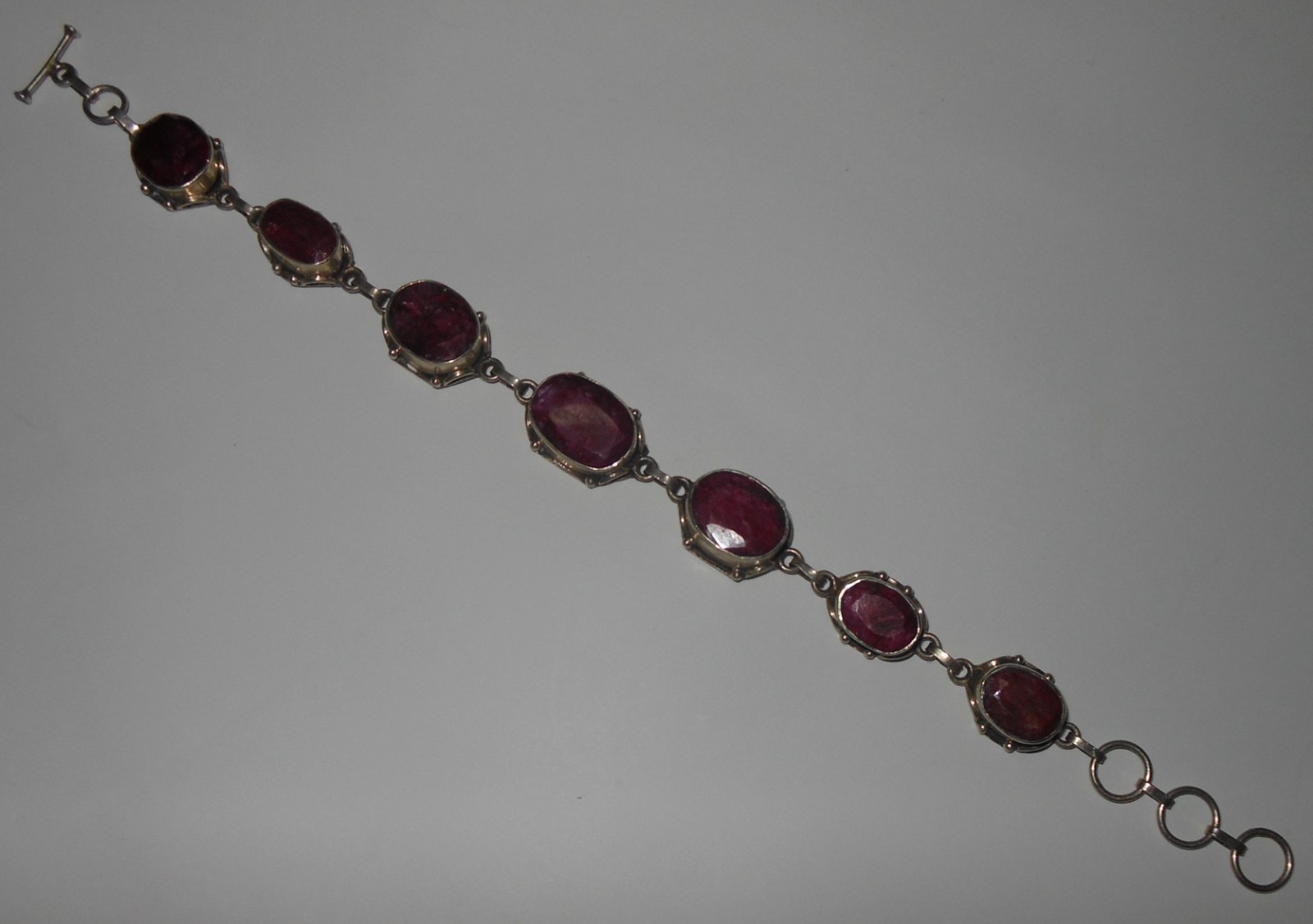 Vintage 925 Sterling Silver Ruby Bracelet