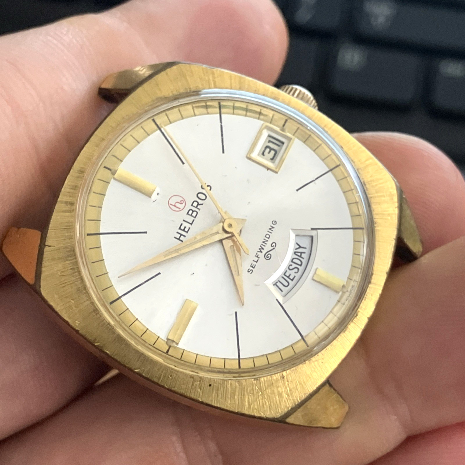 Vintage Helbros Day Date Calendar Automatic Men’s Watch