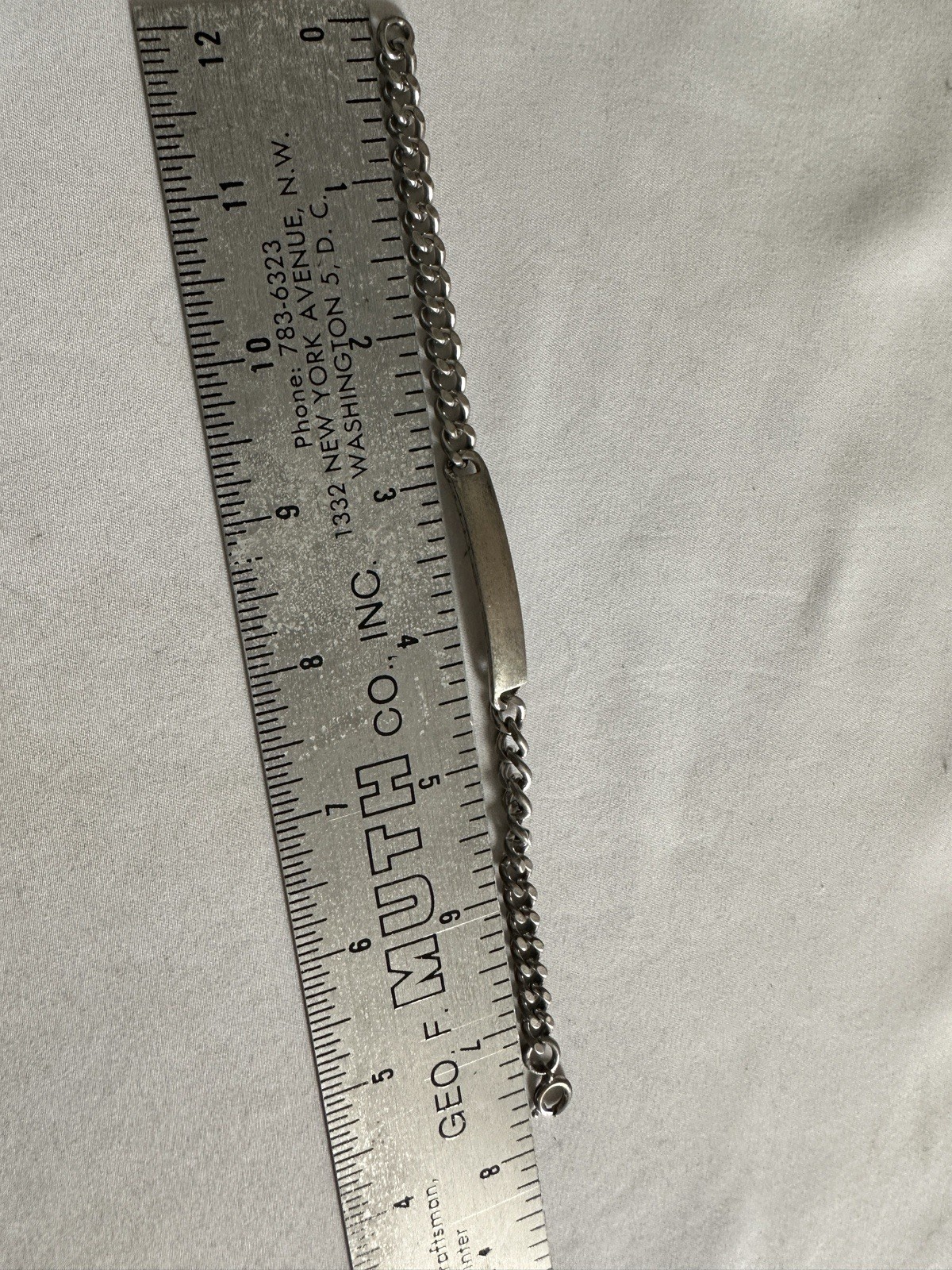 Vintage ELCO Sterling Silver 925 ID Bracelet Signed 7.75″