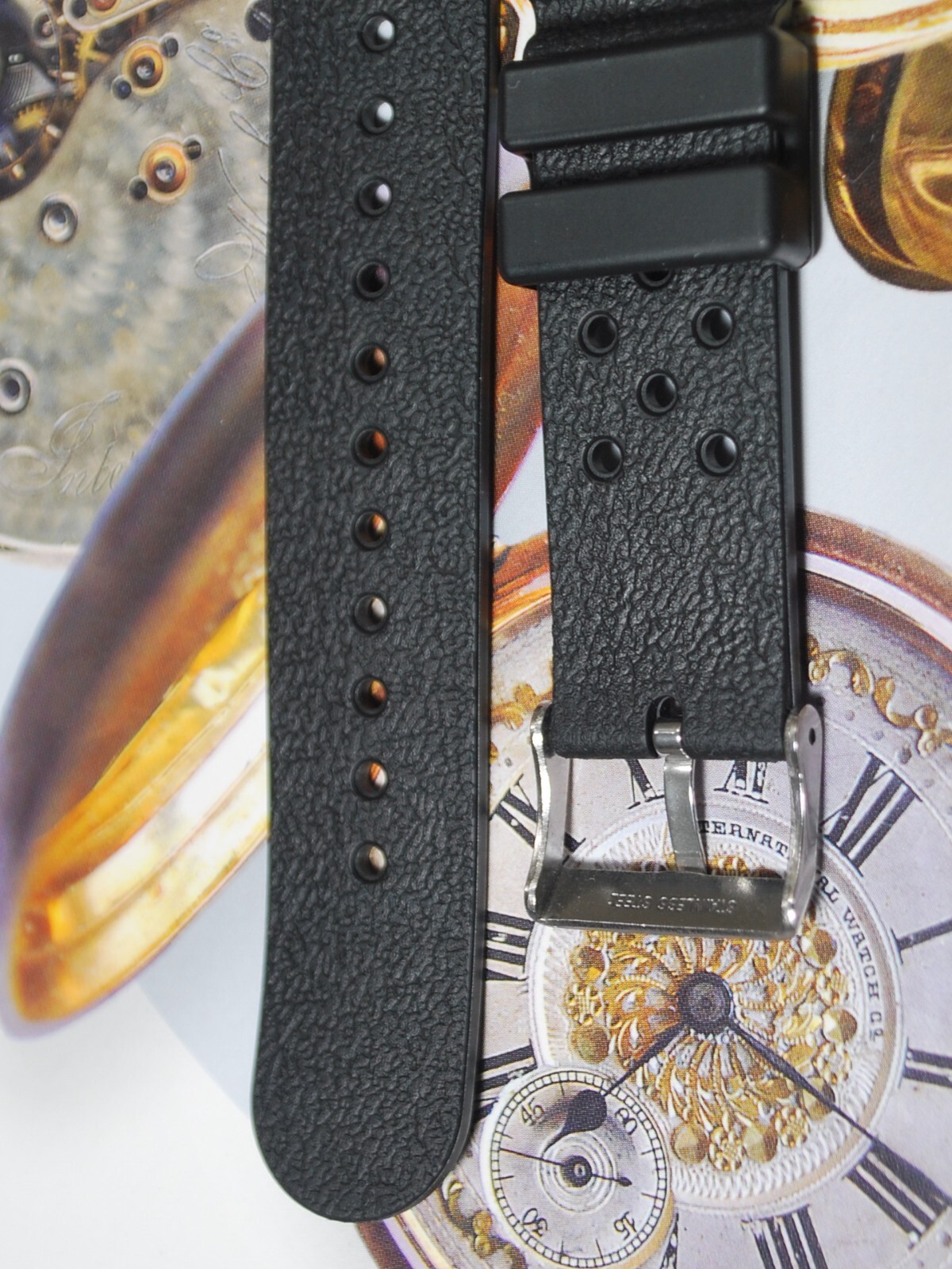 New 22mm Black Rubber Men’s Watch Band for Casio, Seiko Diver Watches