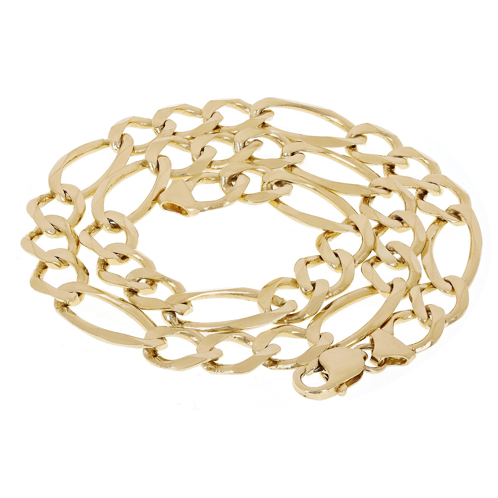 Men’s 14k Yellow Gold Solid Figaro Link Chain Necklace 20″ 11.25mm 60 grams