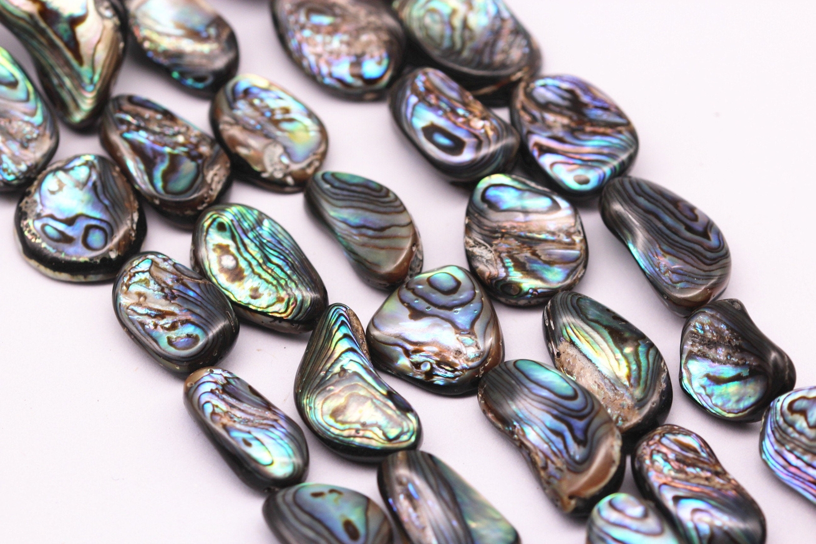 Abalone Irregular Rectangle Shape Beads 15x20mm 18x25mm 20x30mm 15.5″ Strand