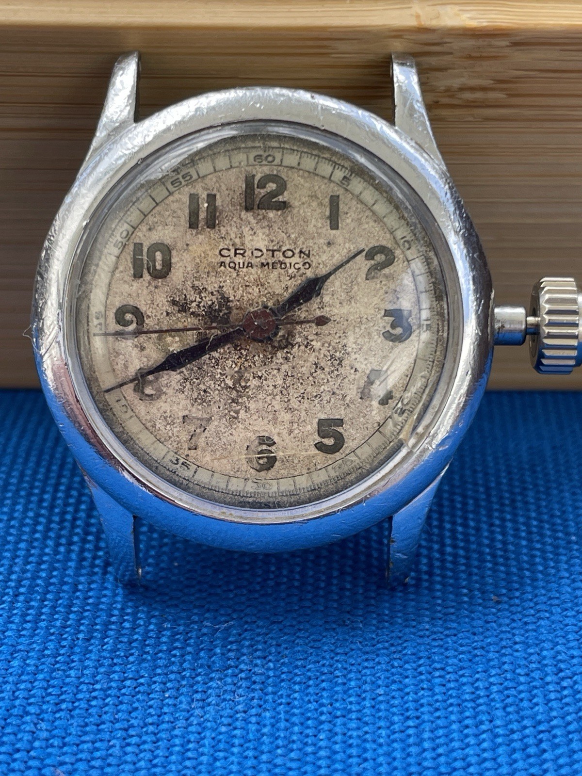 Vintage 1940s Croton Aquamedico Military Doctor Watch 29mm Stainless Steel