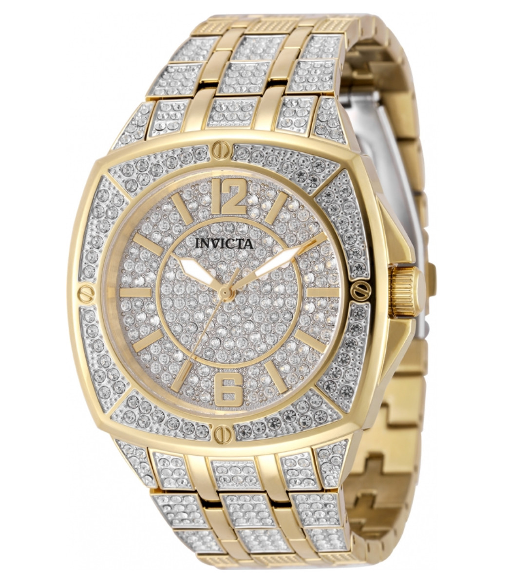 Invicta Celestial Lux Men’s 43mm Gold Pave 407 Crystals Quartz Watch 50327