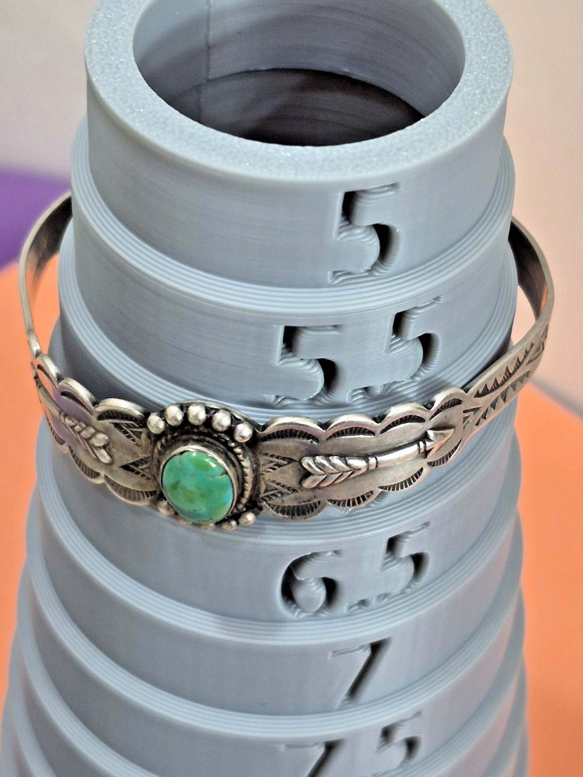 Vintage Fred Harvey Era Sterling Silver Turquoise Cuff Bracelet Arrow Stamp