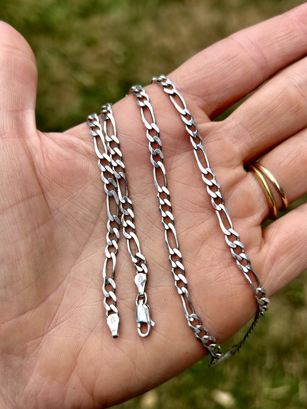 925 Sterling Silver 20″ 10.5g Figaro Chain Necklace 3.8mm Italian Made Lobster
