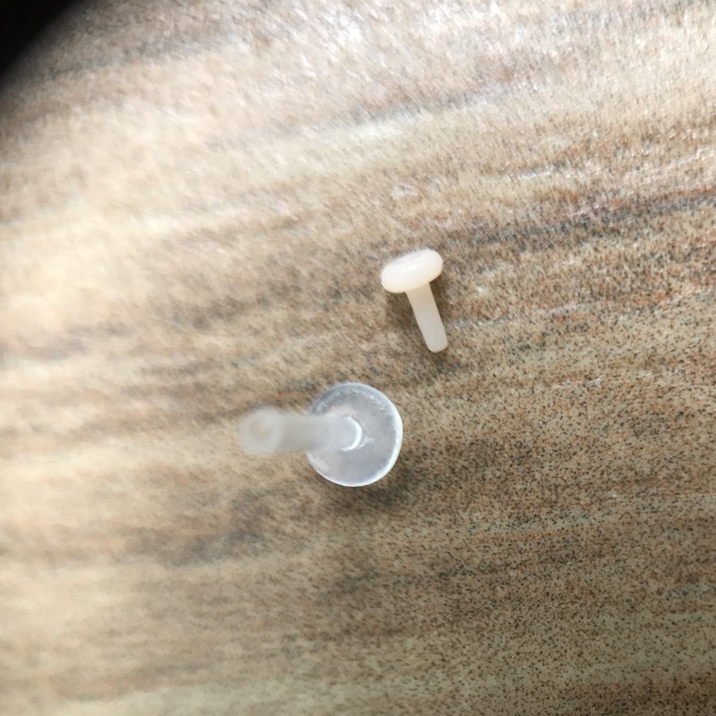 18G (1mm) 9/32″ inch (7mm) INTERNAL BIOPLAST LABRET MADONNA RETAINER TRAGUS LIP