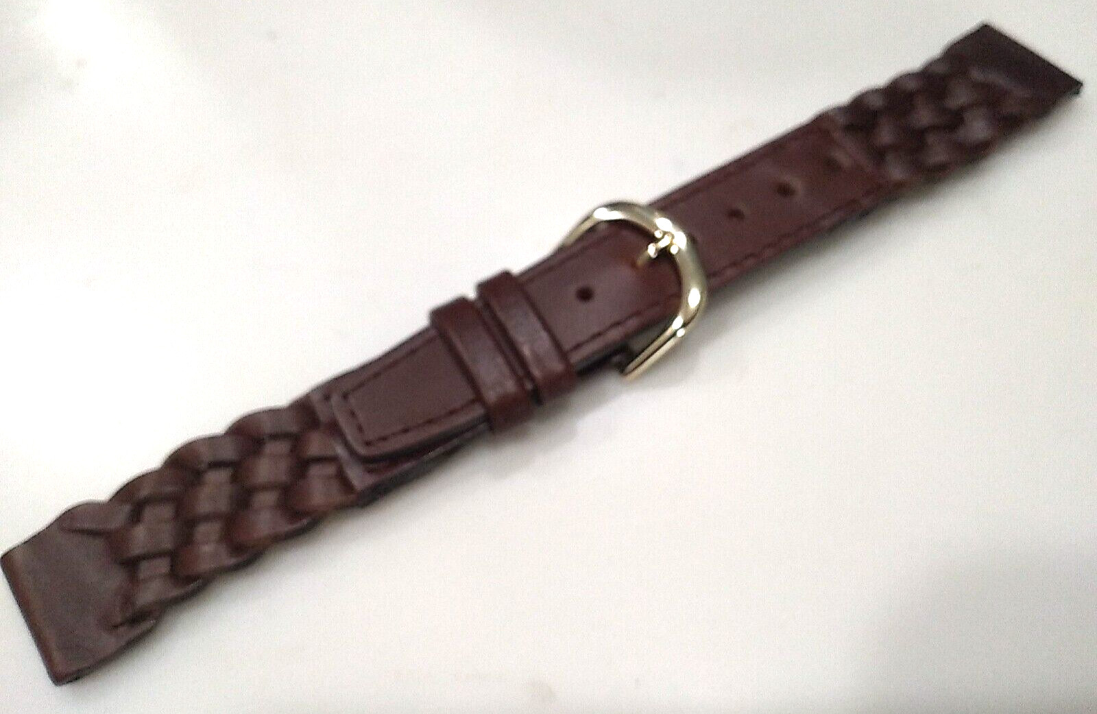 2 for 1 (1 Brown & 1 Dark Beige) Braided Woven Genuine Leather 18mm Watch Bands