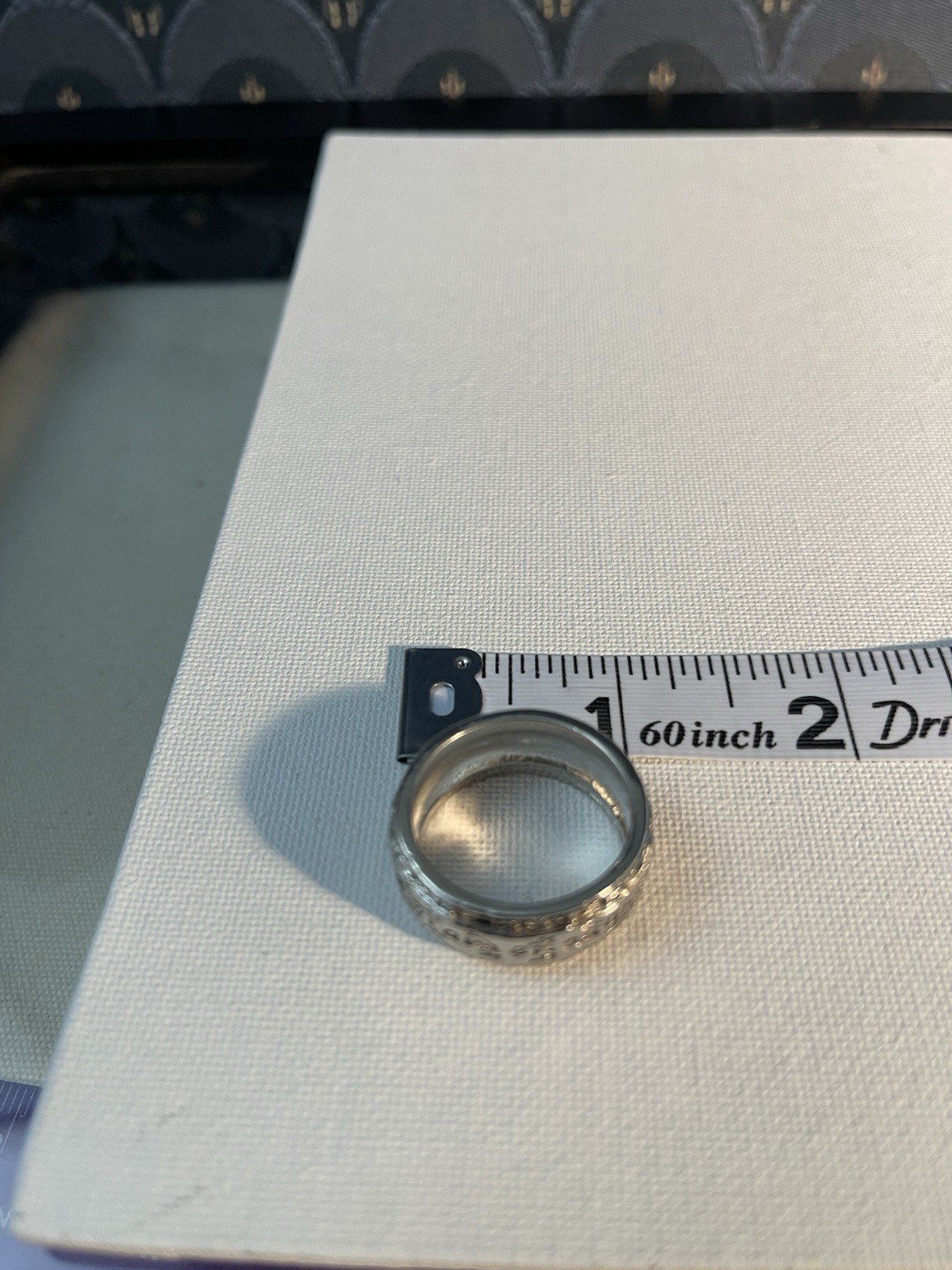 Vintage Sterling Ring Engraved I Am Enough/Spinner/Fidget size 11 / great gift!