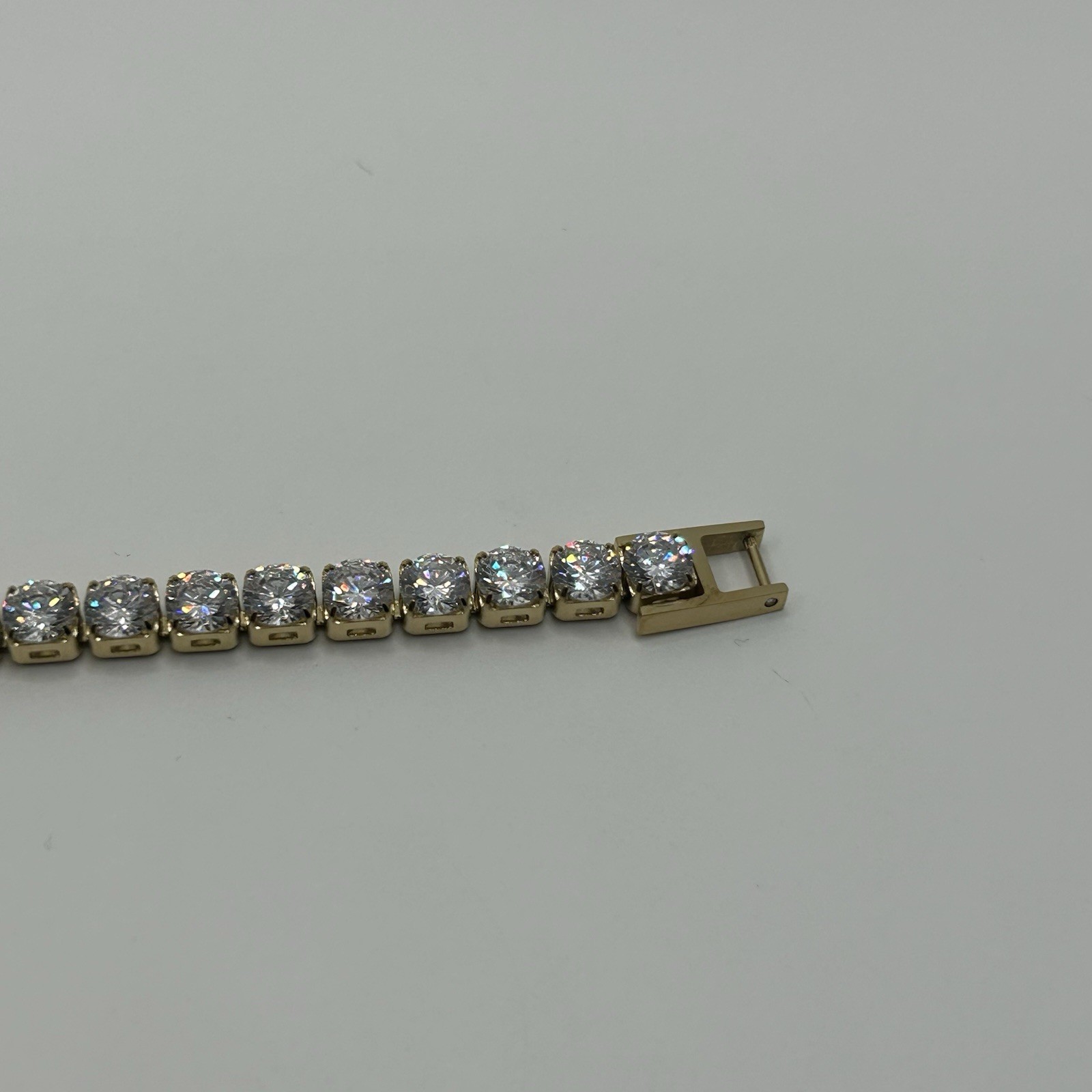 5mm Moissanite Tennis Bracelet Unisex Gold VVS1 D 7 Inch New Waterproof Quality