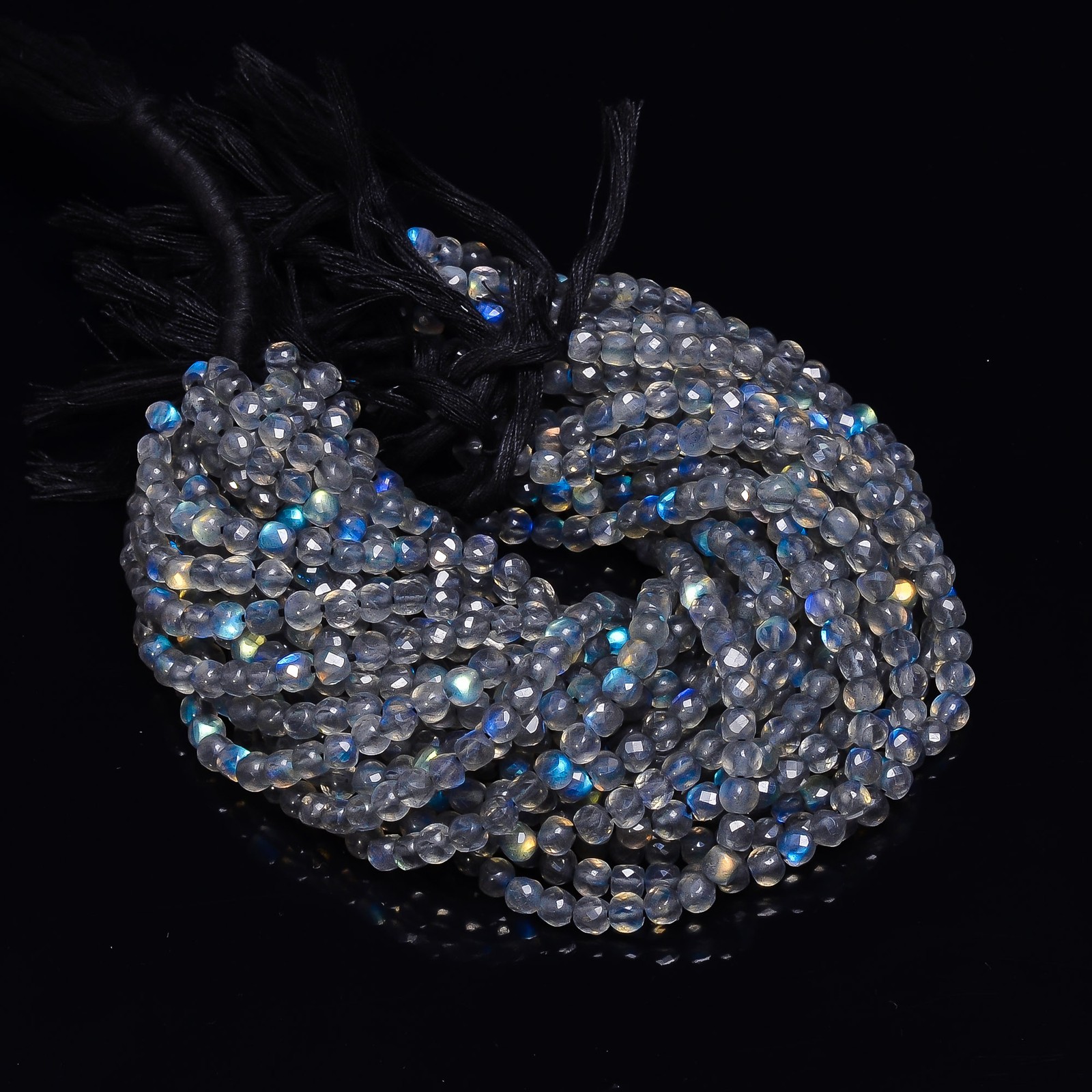 Labradorite Gemstone Box Shape Faceted Beads 5 mm Strand 8″ AB-307