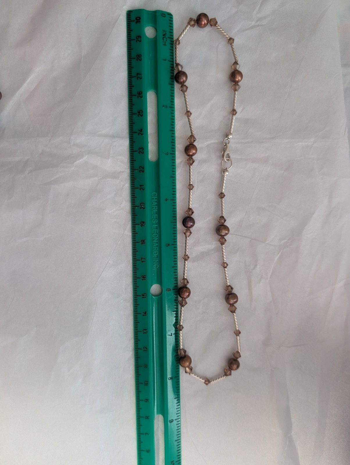 925 Sterling Freshwater Pearl Necklace Bracelet Earrings Set Bronze