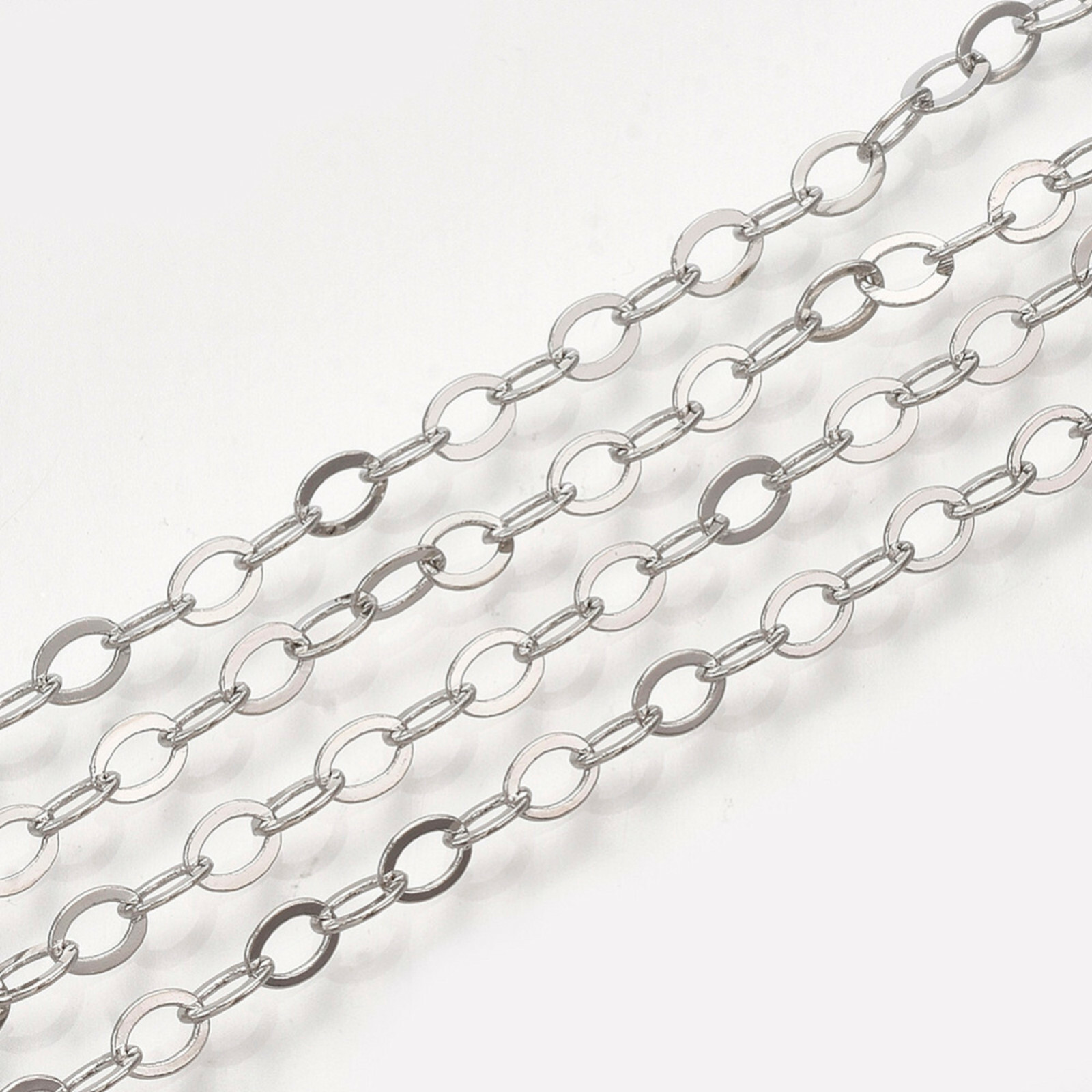 Brass Cable Chain Necklace Making with Lobster Claw Clasps Platinum.32″(81.5cm)