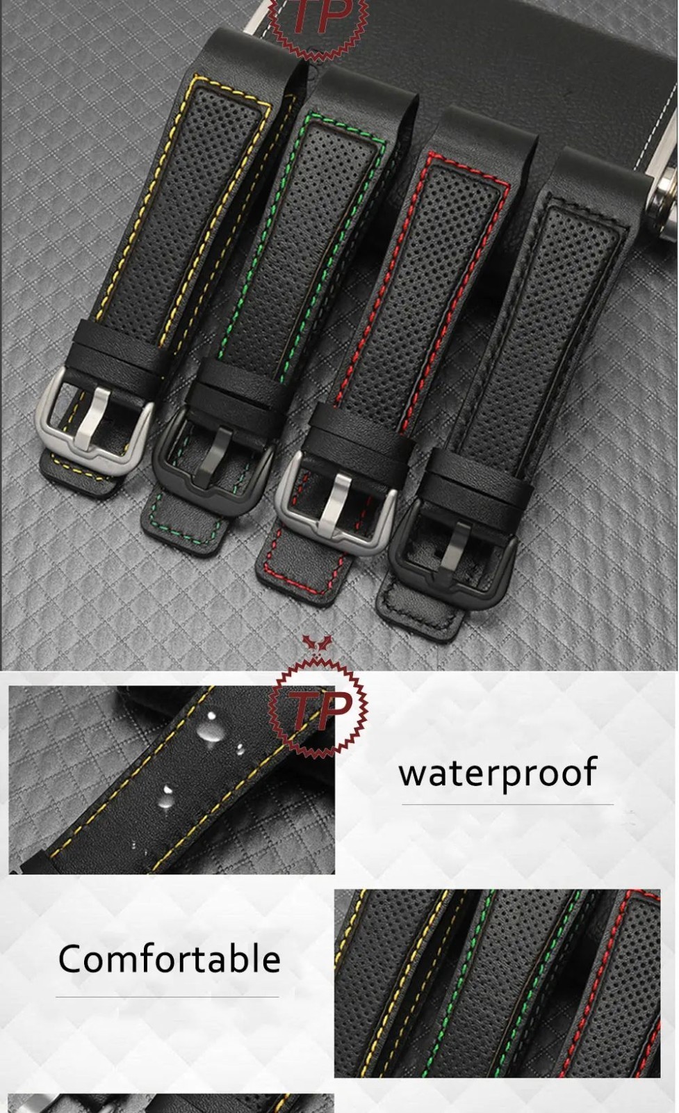 24mm Leather Watch Band Strap For Dietrich OTC-AO1 OT-3 Bracelet