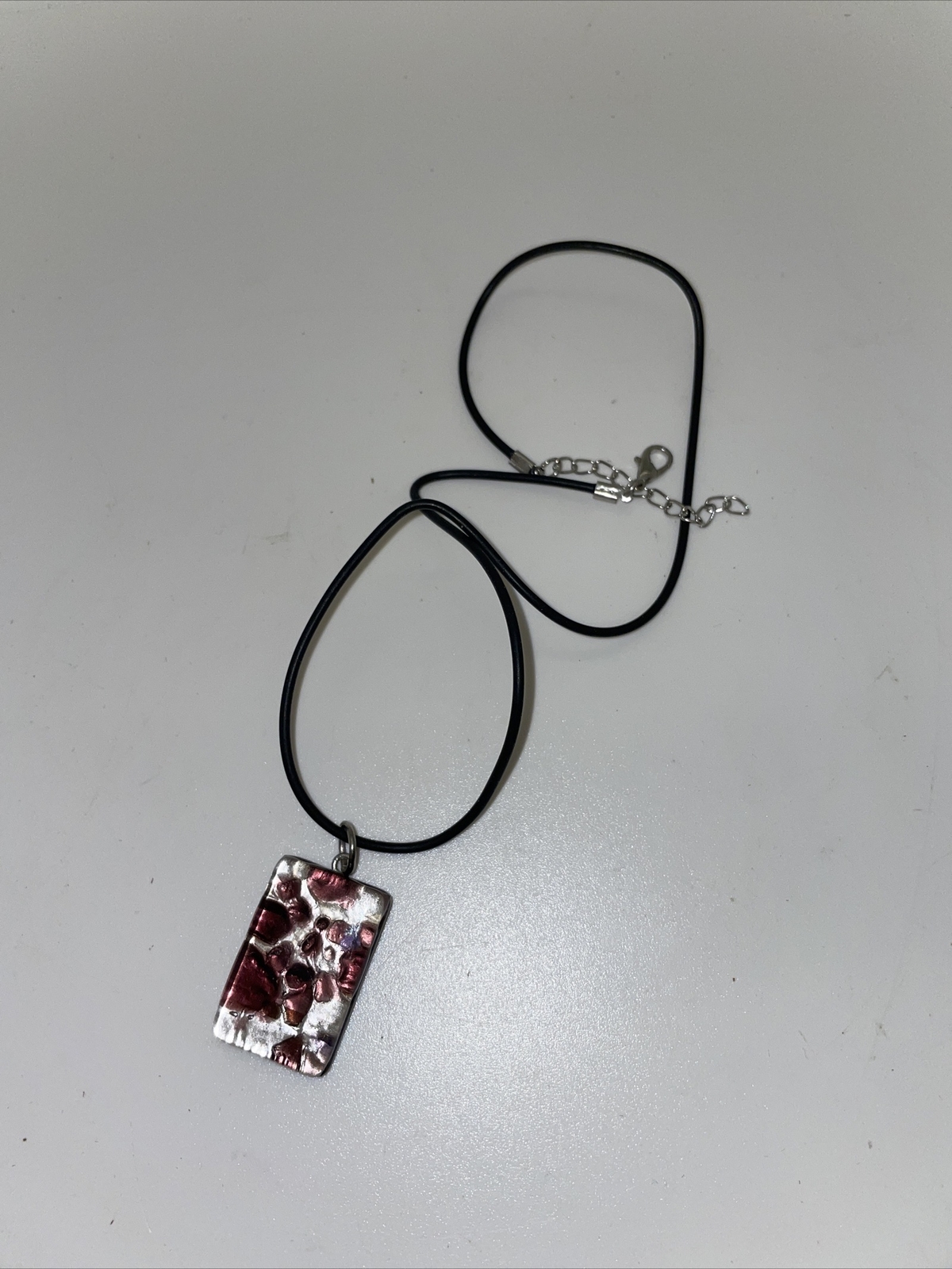 Unique Vetro di Murano Made in Italy Purple GlassPendant Necklace SIGNED VTG
