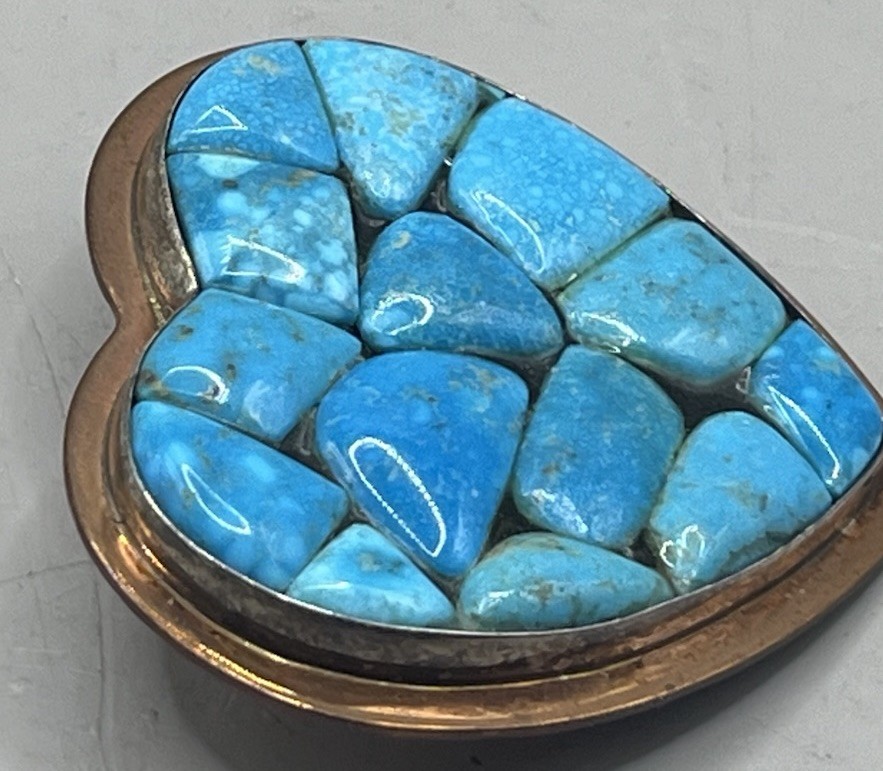 Jay King DTR Blue Basin Kingman 925 Turquoise Heart Pendant Enhancer