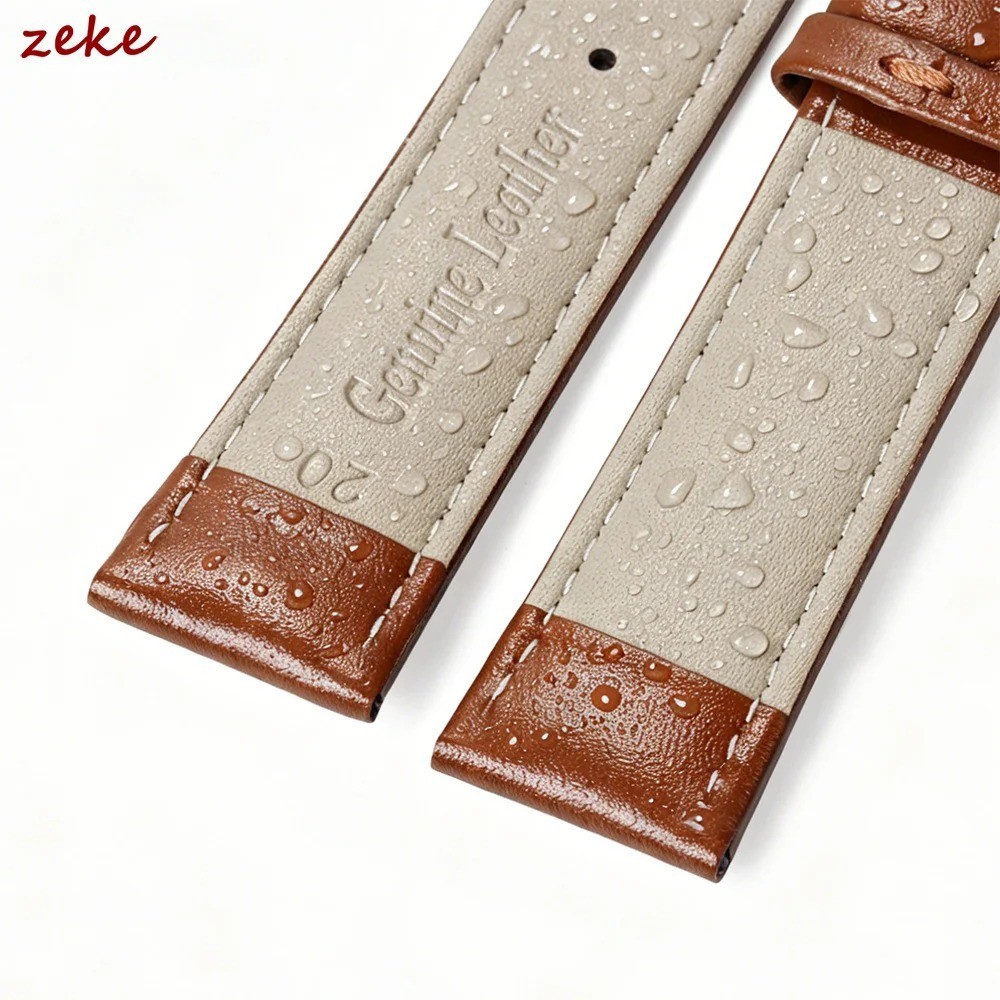 16mm 18mm 20mm 22mm 24mm Genuine Leather Wristband Watch Strap Band Bracelet