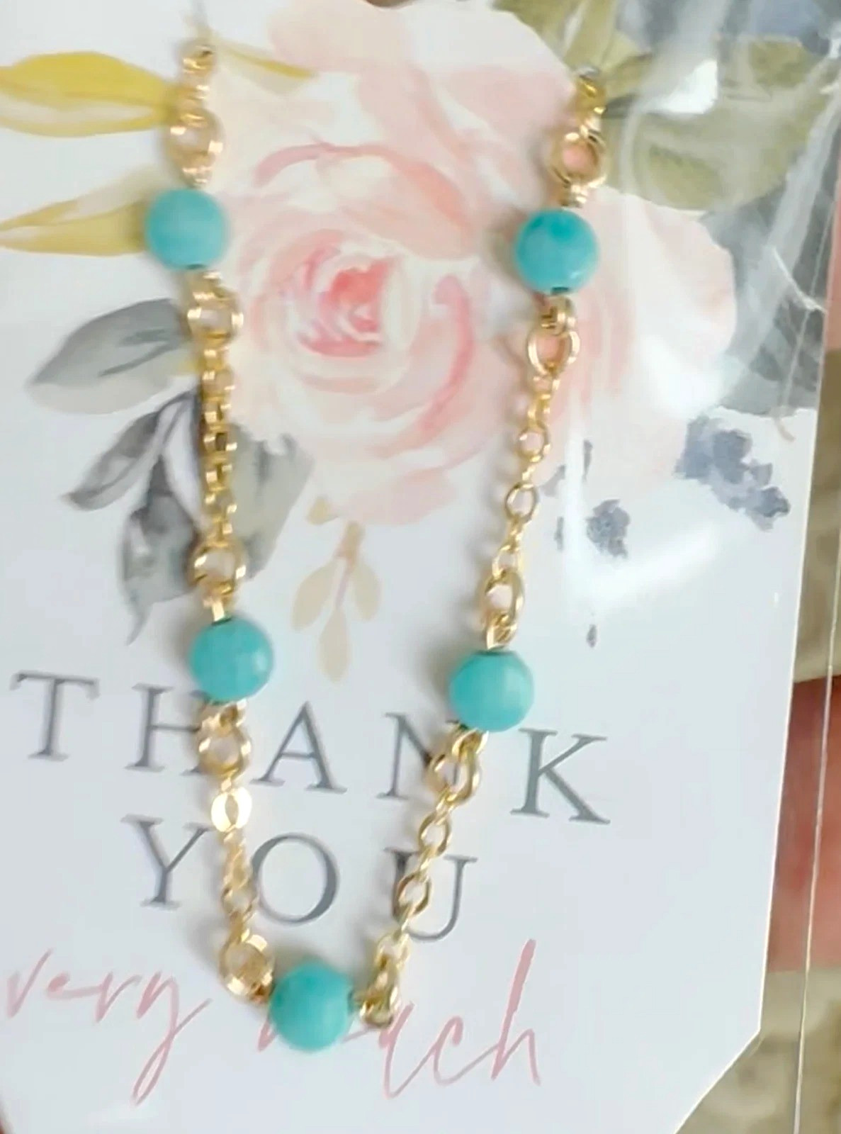 $549 NEW BC® 18K YELLOW GOLD TURQUOISE DIAMOND ROSE CUT VTG CHAIN 750 BRACELET