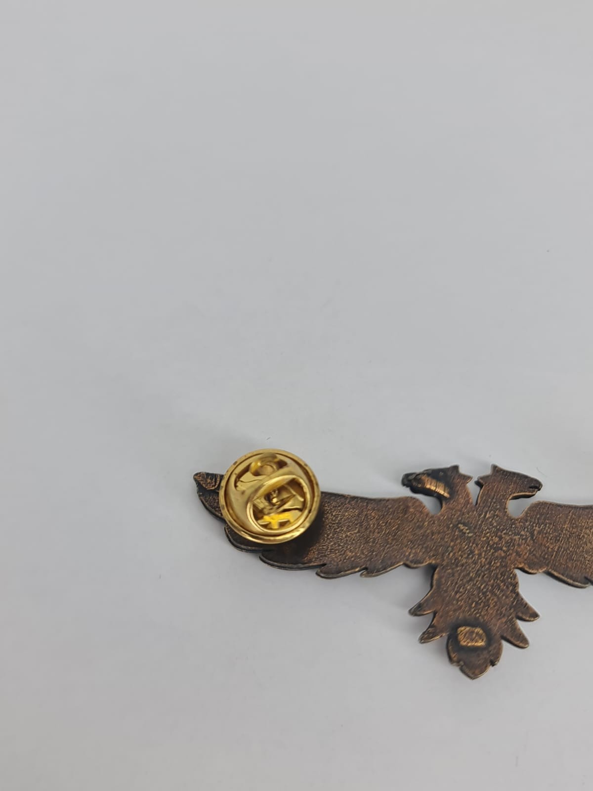 Double Headed Eagle Pin – Albania Ethnic Symbol – Bronze Finish Winged Badge