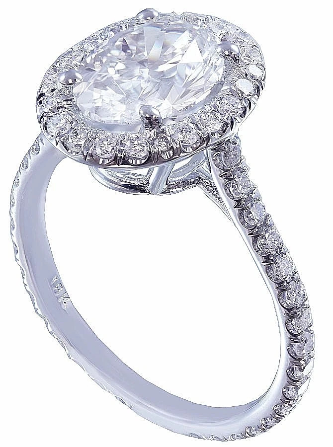 Certified Natural 1.2ct VS1 F Oval White Diamond AAA 14K White Gold Wedding Ring