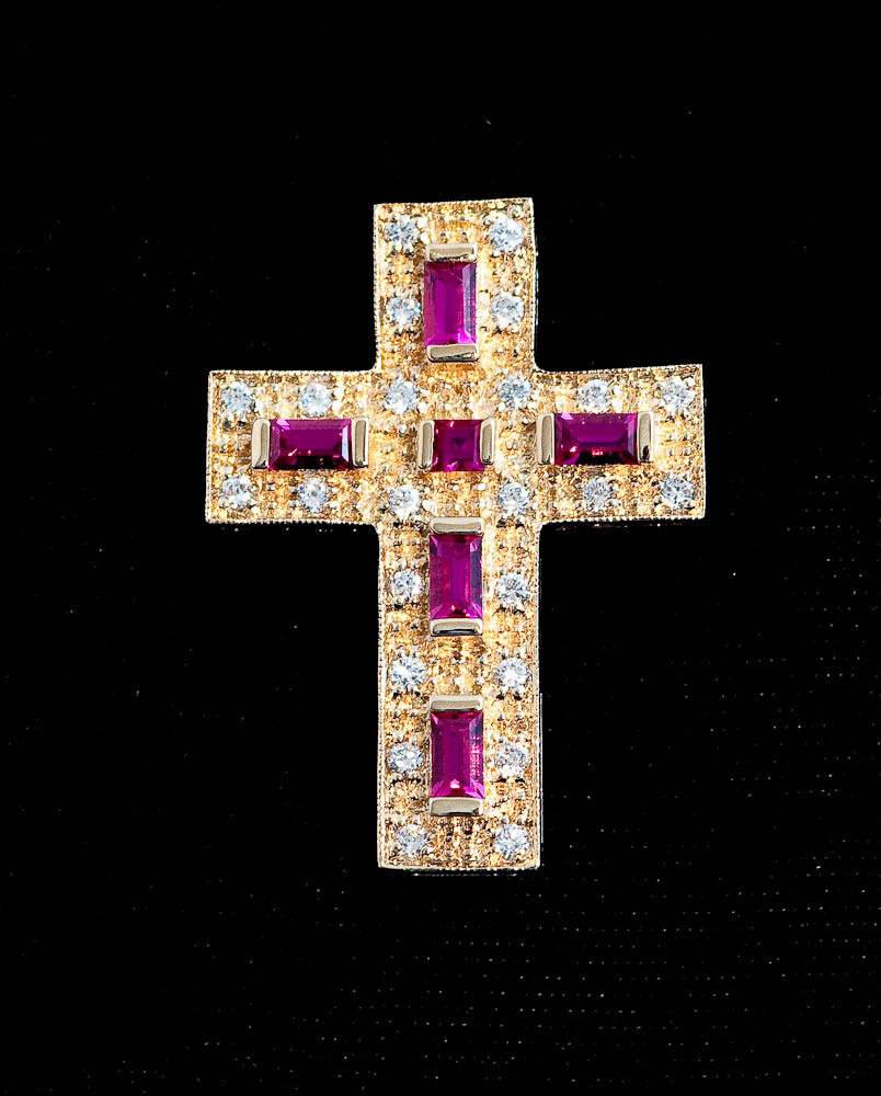 Hollywood Collection Marlene Dietrich replica Golden Man-Made Ruby Cross