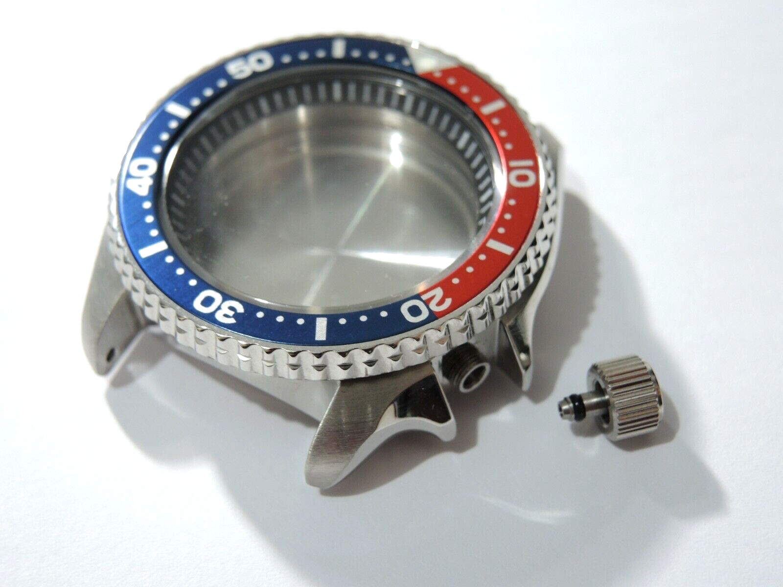 NEW STAINLESS PEPSI CASE,CROWN,DIAL,HANDS,STRAP LARGE DIVERS SKX007 (7S26-0020)
