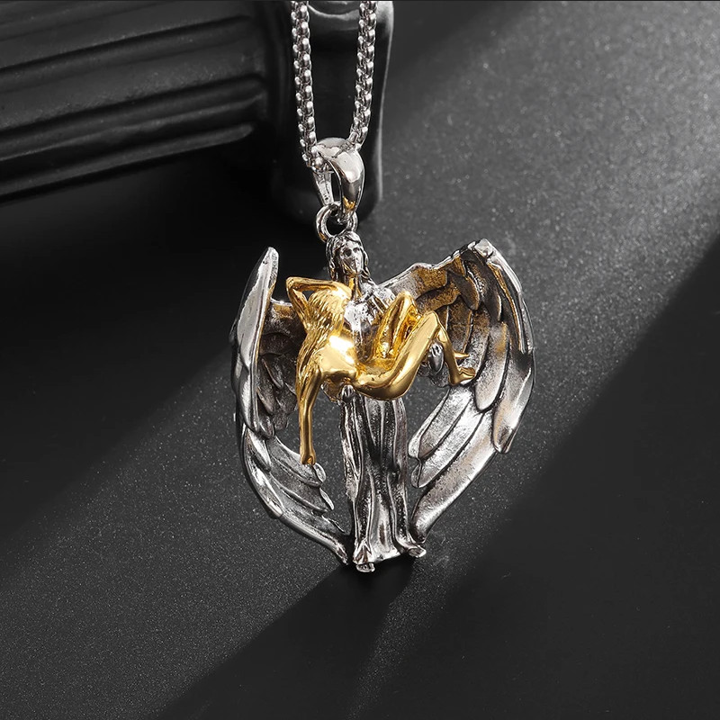 Angel of Heaven Jewelry 2-Tone Sexy Goddess Ascending Pendant Necklace