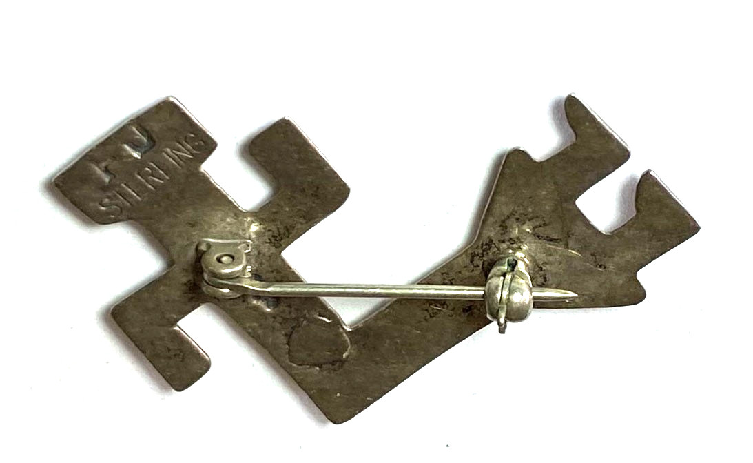 Sterling Silver Frances Jones Rainbowman Brooch Pin 40mm x 32mm