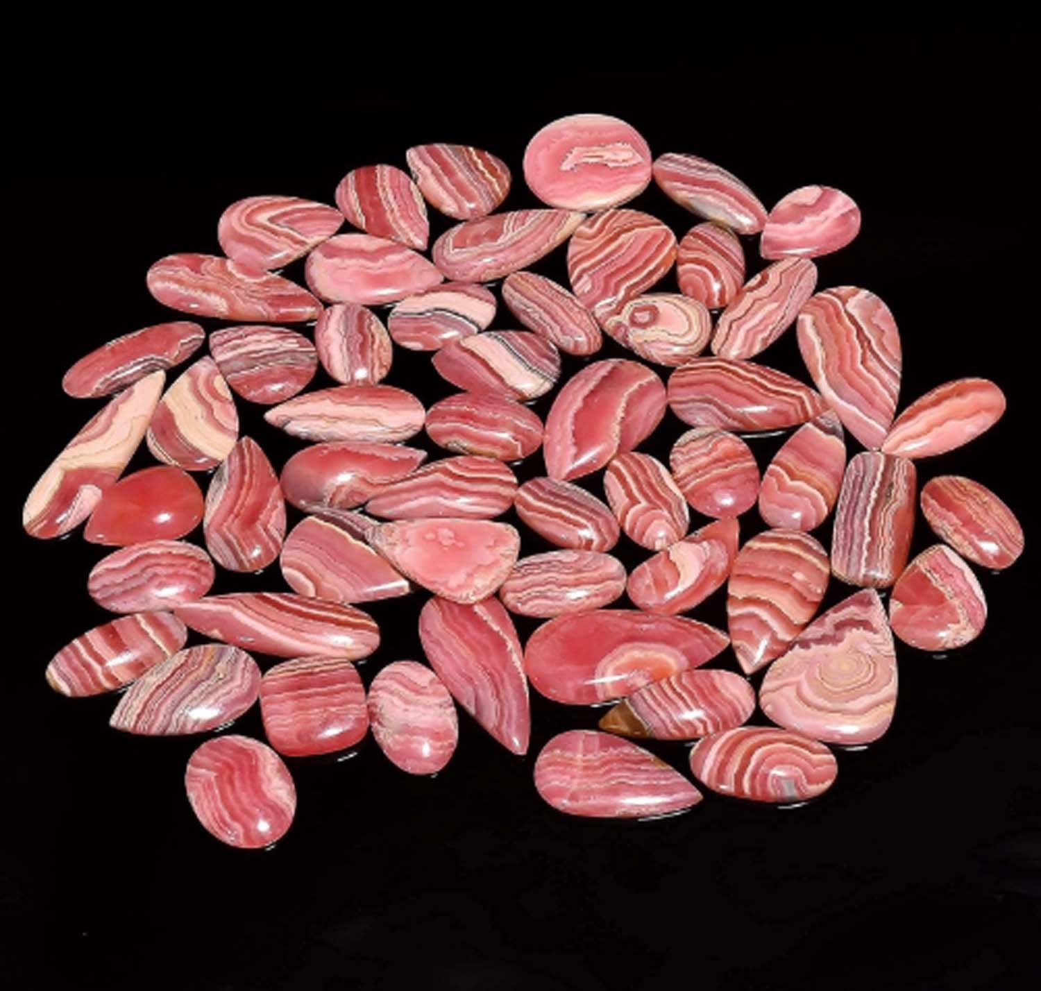 100.00 Carat Natural Rhodochrosite 05 Pcs Lot Mix Shape Cabochon Loose Gemstone