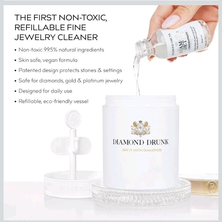 Diamond Drunk Jewelry Cleaner Kit Non-Toxic For Diamond, Gold Platinum Rings