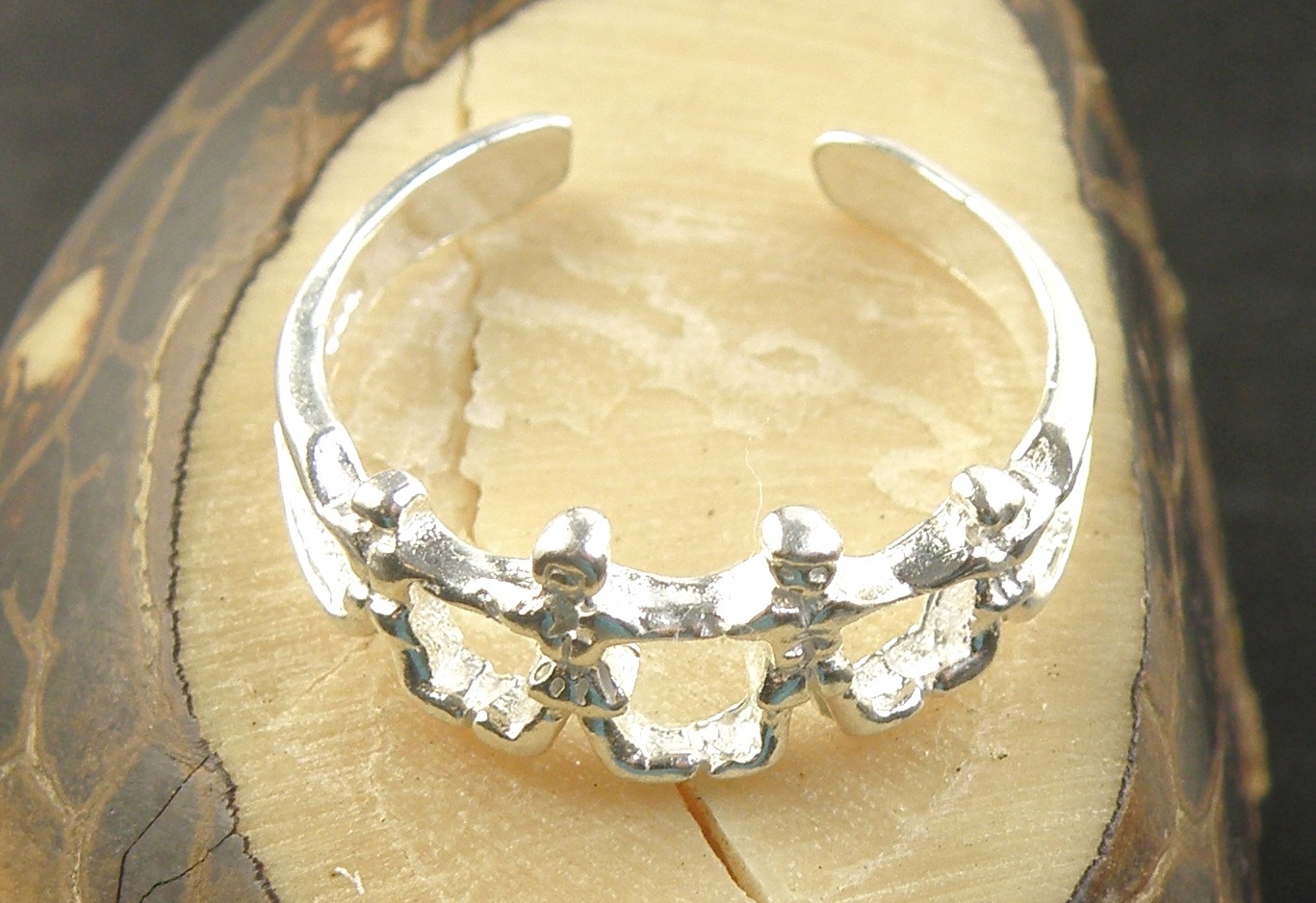 Sterling Silver People Ring Adjustable Pinky Toe or Pinky Finger Size Varies 3+