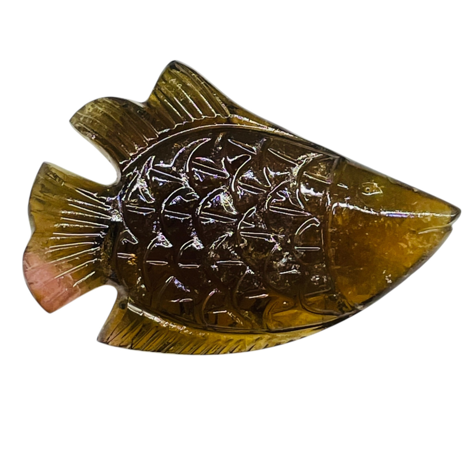 50.75 Cts Natural Tourmaline Carved Fish Untreated Magnificent Loose Gemstone