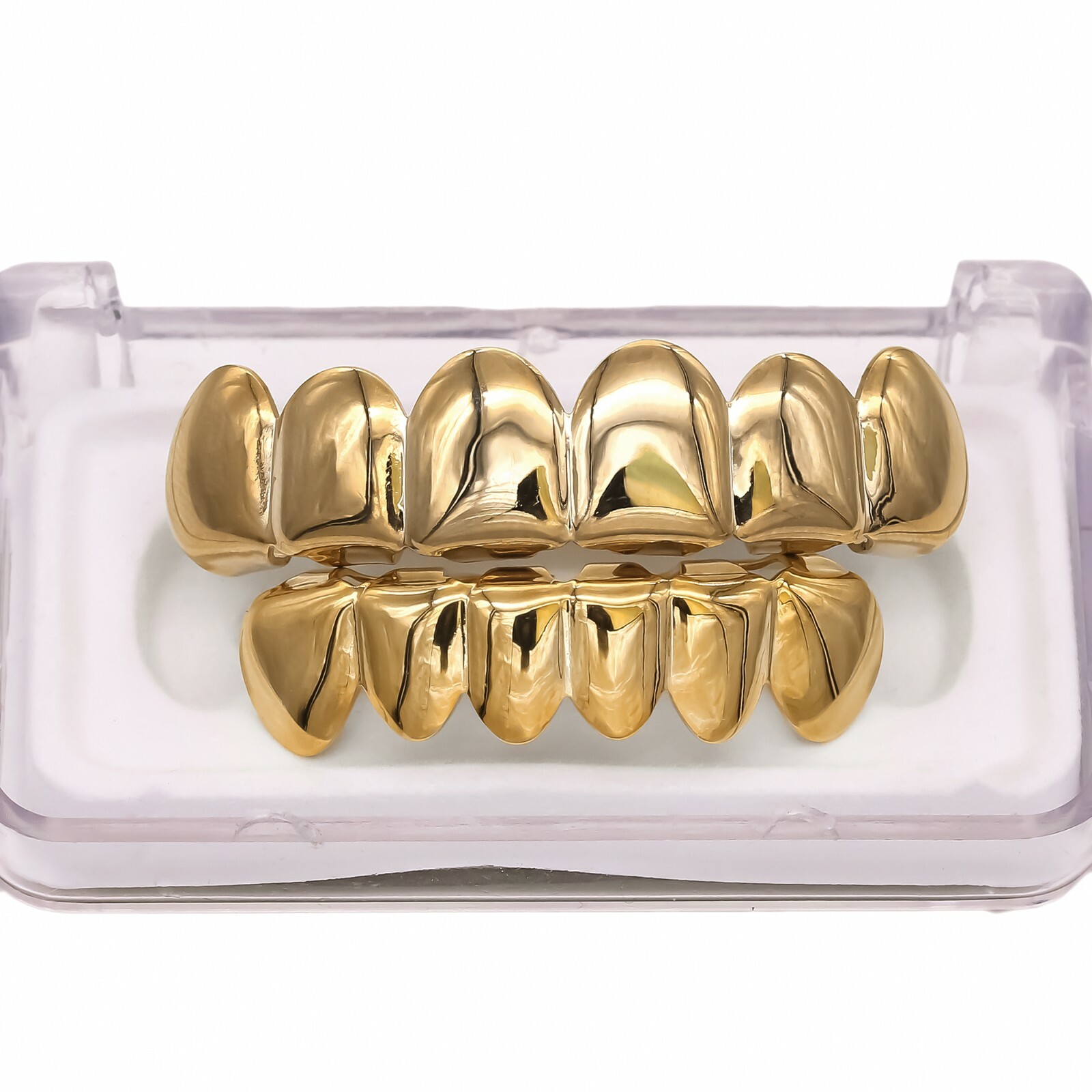 18K Gold Plated GRILLZ Top & Bottom Mouth Teeth Hip Hop Grill Hip Hop