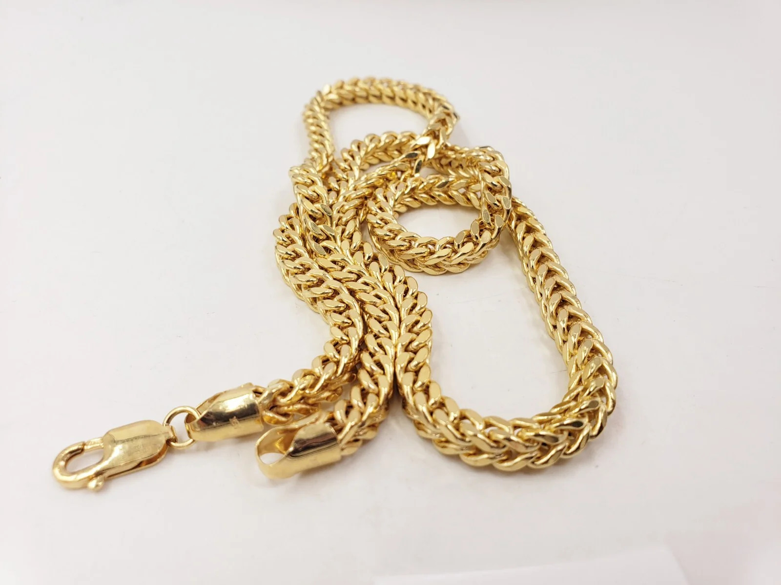 10K Yellow Gold Hollow Franco Chain 2 Tone diamond cut 24.3/4 “L x (W) 5.37mm.